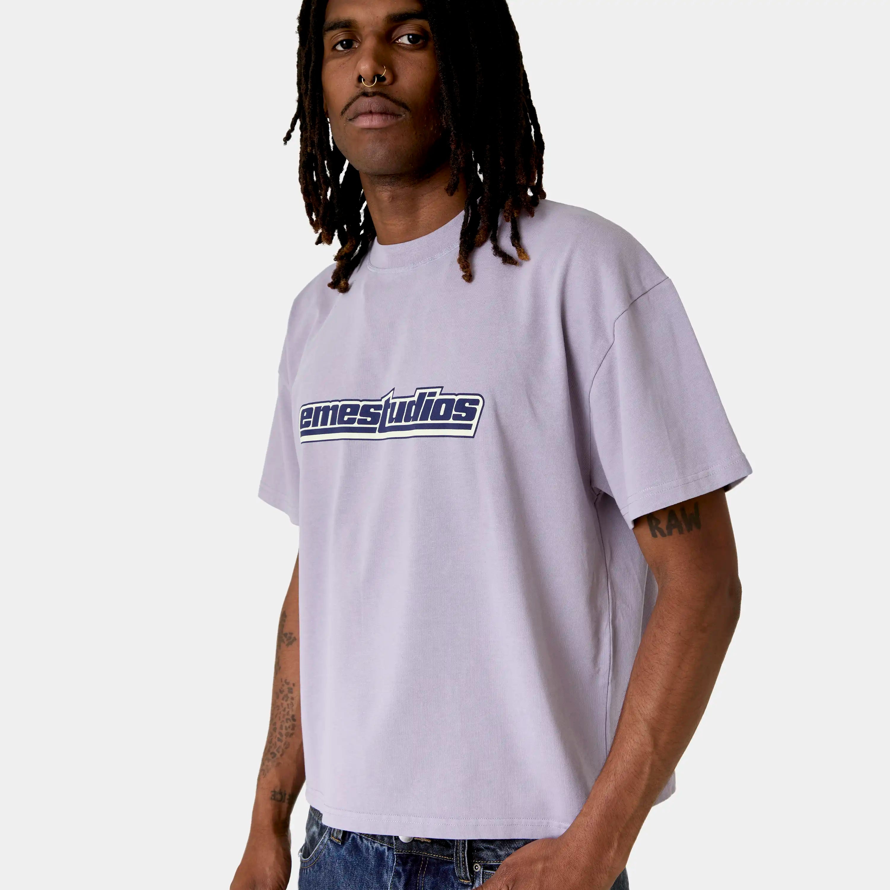 Outline Lavender Oversized Tee T-shirts Eme Studios