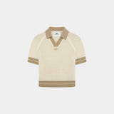 Ocata Off Sand Crochet Knit Polo Woman Knitwear Eme Studios