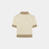 Ocata Off Sand Crochet Knit Polo Woman Knitwear Eme Studios