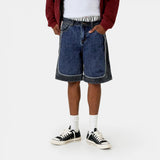 Dual Scratched Denim Shorts Shorts Eme Studios