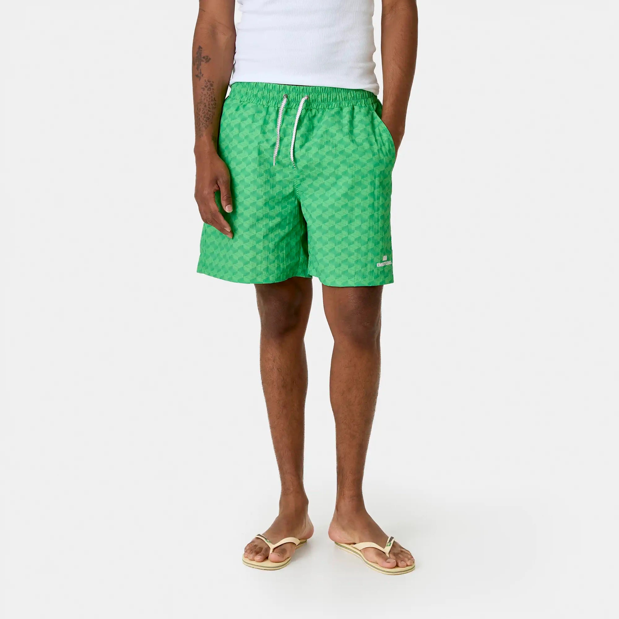 Linkr Green Swim Trunk Swimwear Eme Studios