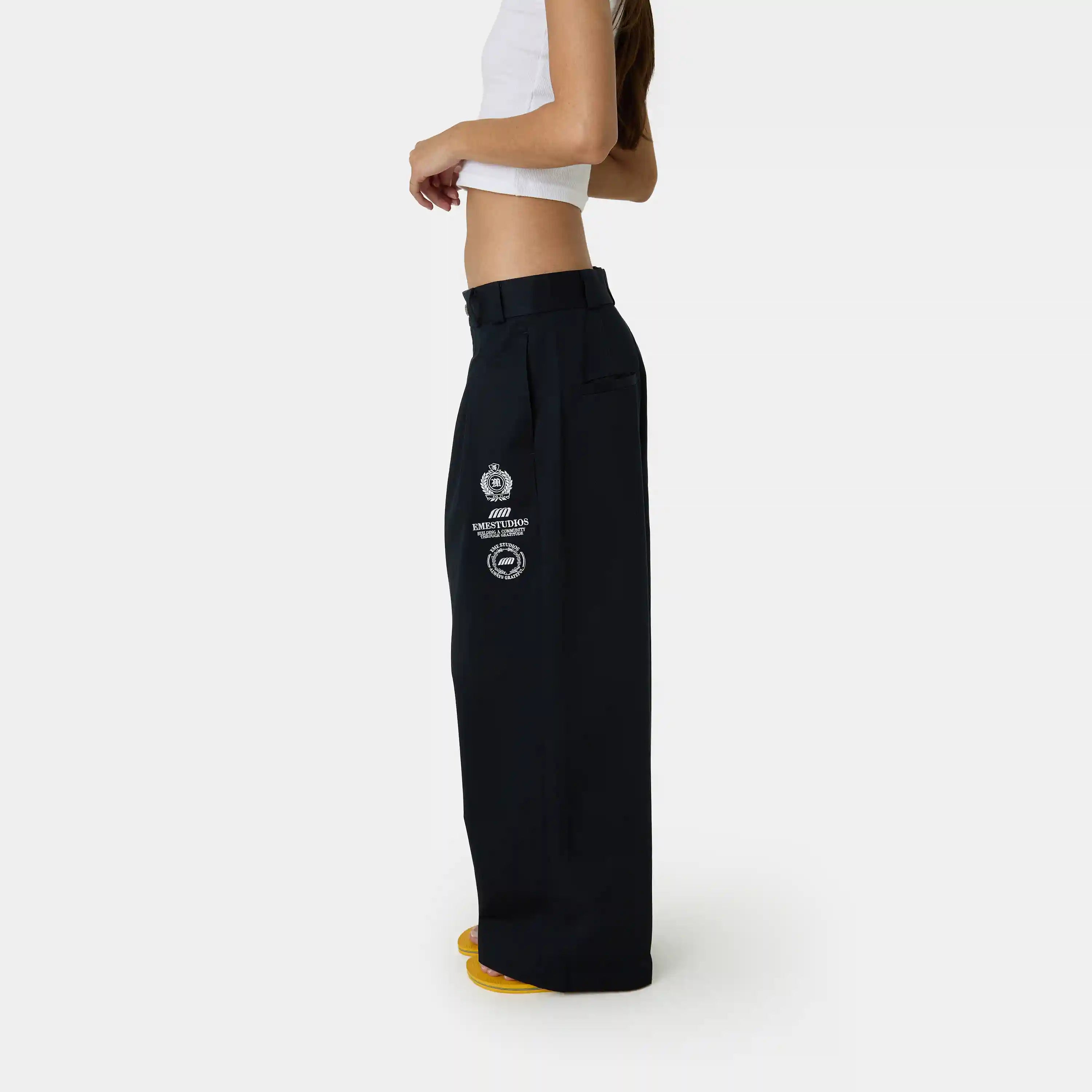 Heritage Navy Tailored Pants Pants Eme Studios