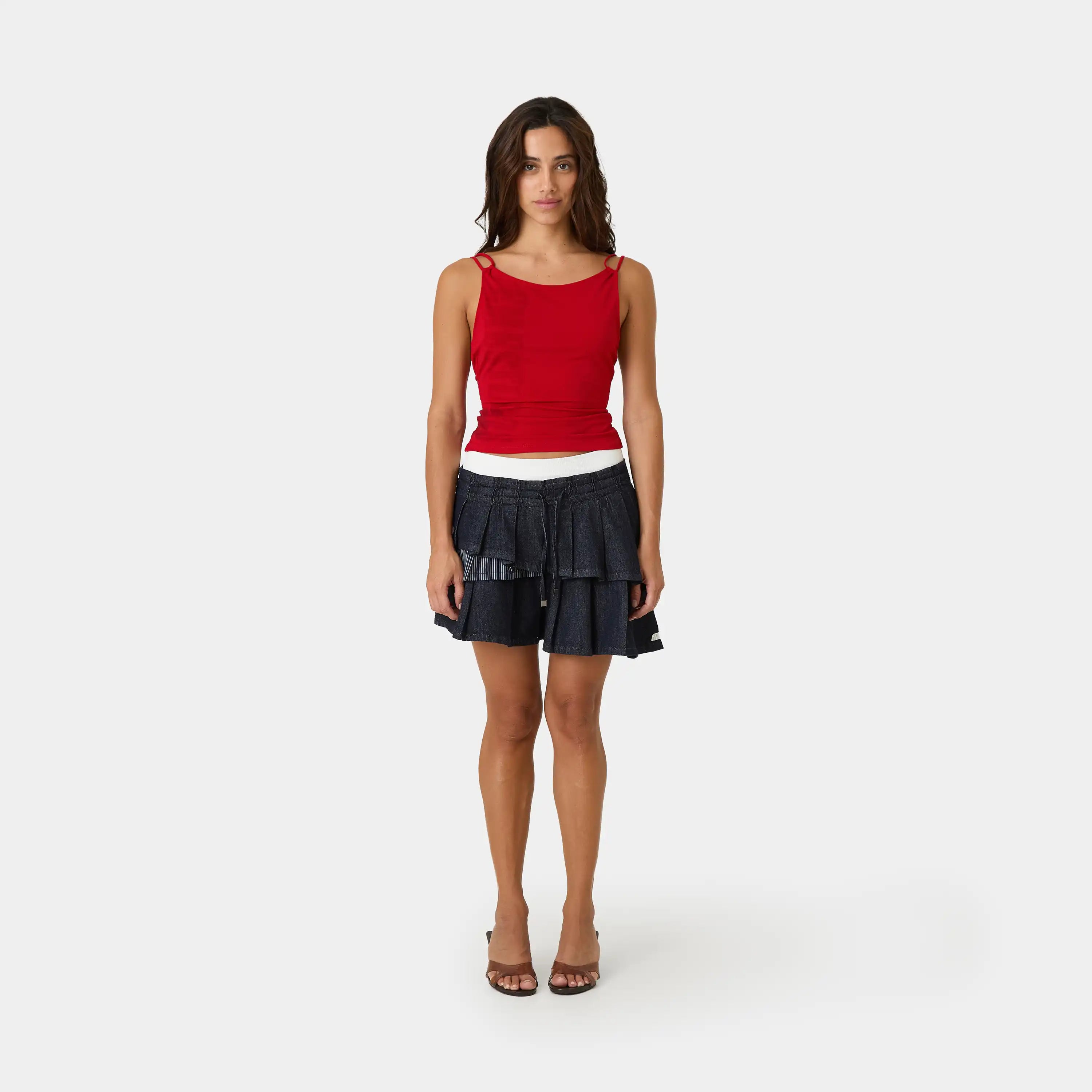 Forest Raw Denim Skirt Woman Pants Eme Studios
