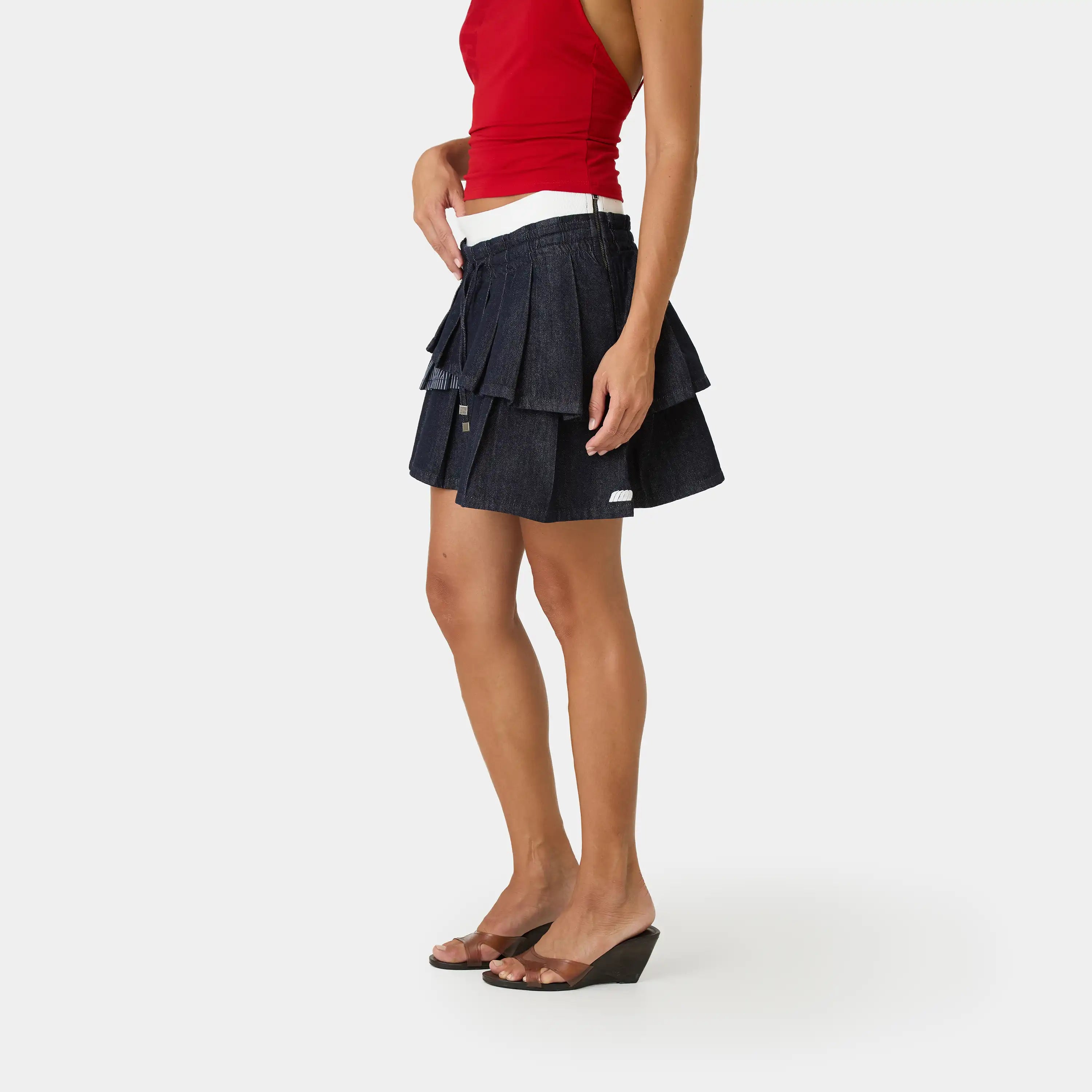 Forest Raw Denim Skirt Woman Pants Eme Studios
