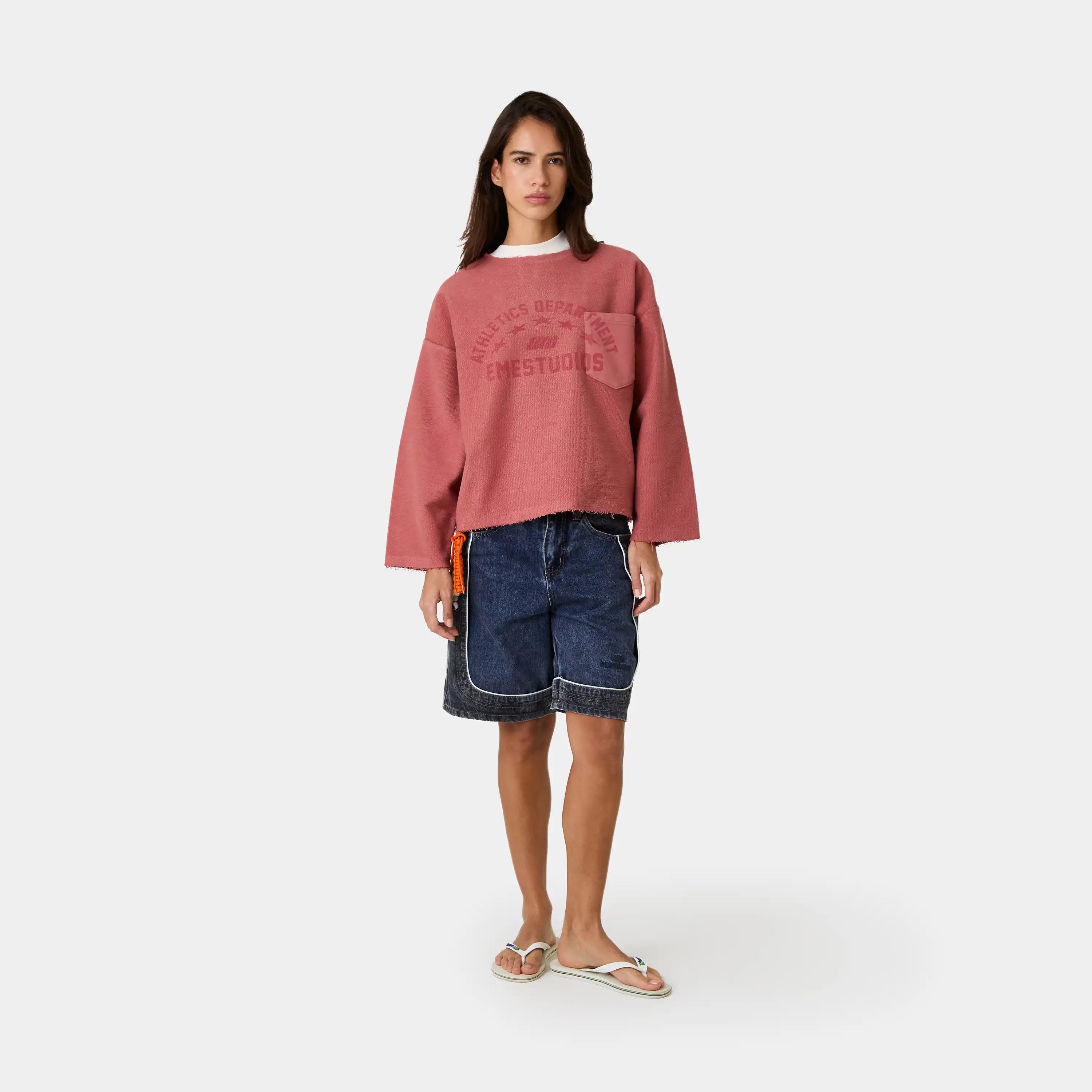 Pocket Clay Reverse Crewneck Sweatshirts Eme Studios