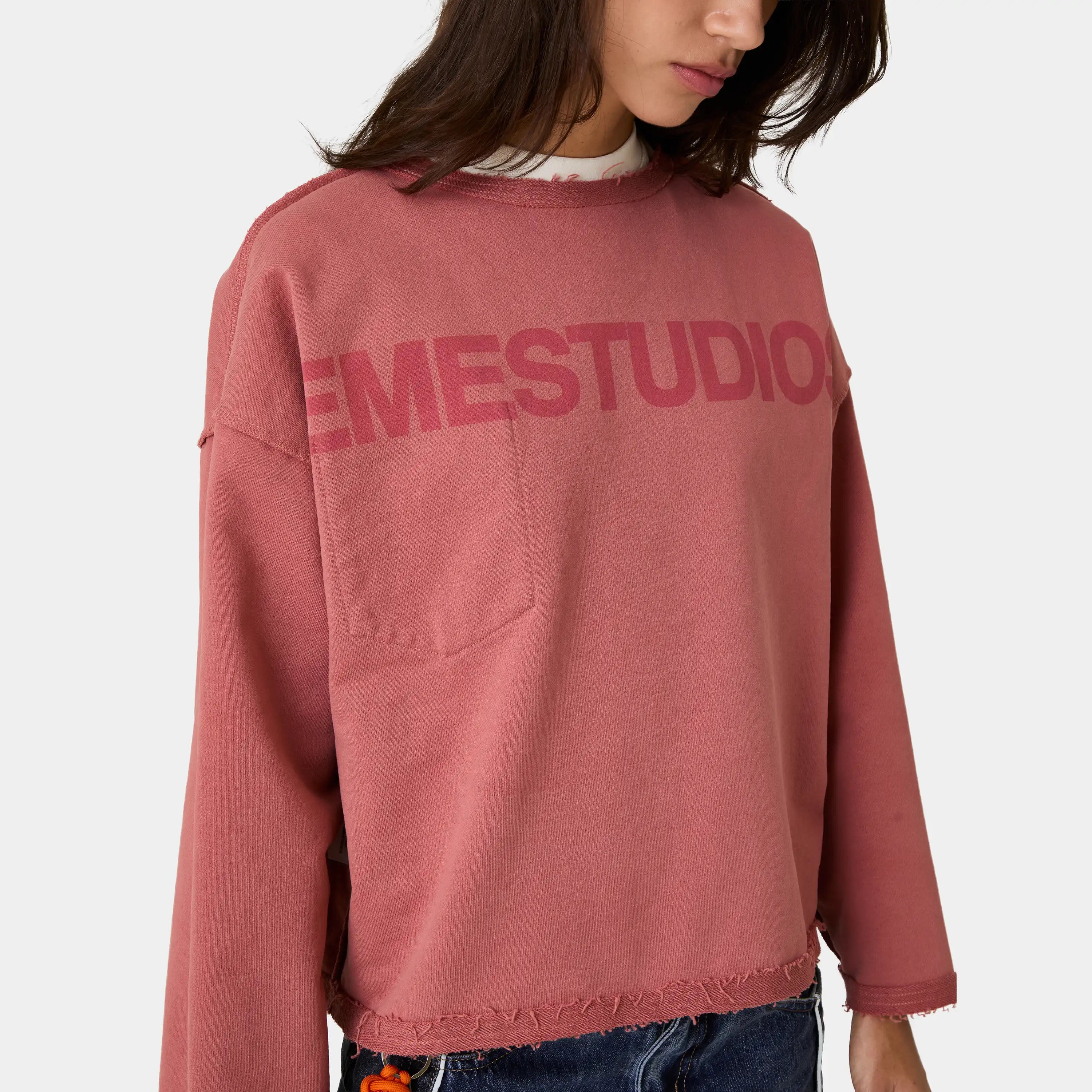 Pocket Clay Reverse Crewneck Sweatshirts Eme Studios