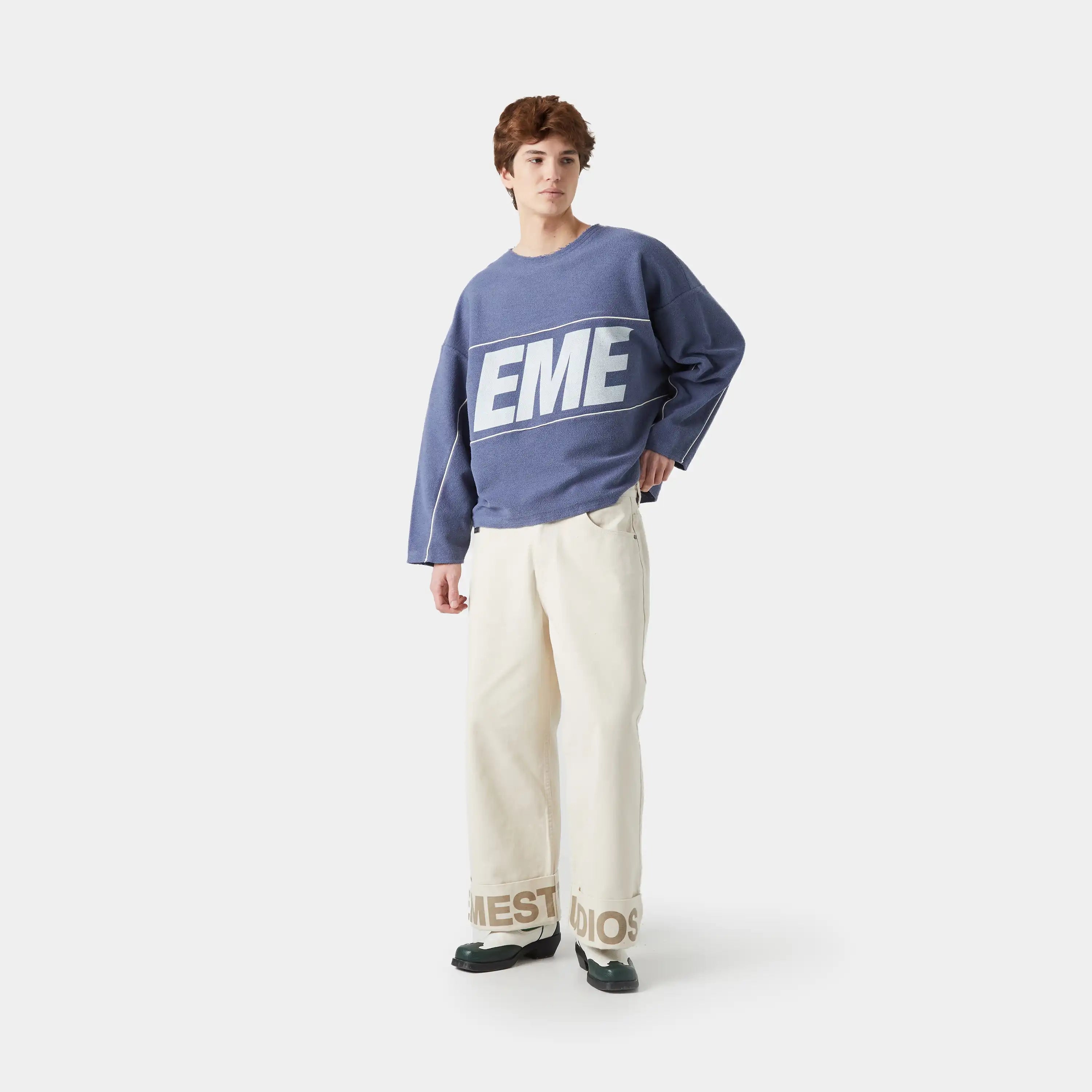Thrill Crown Blue Reverse Crewneck Sweatshirts Eme Studios