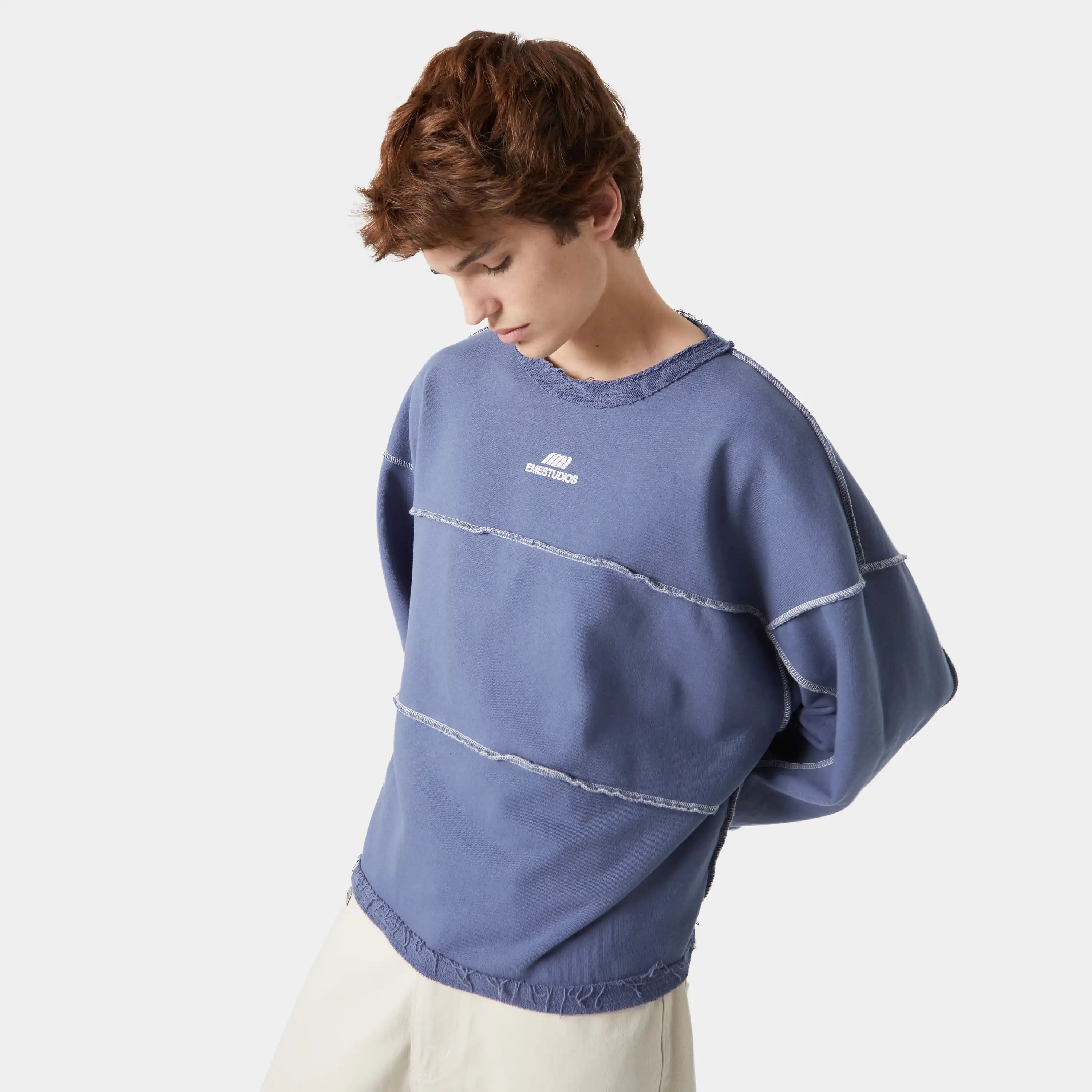 Thrill Crown Blue Reverse Crewneck Sweatshirts Eme Studios