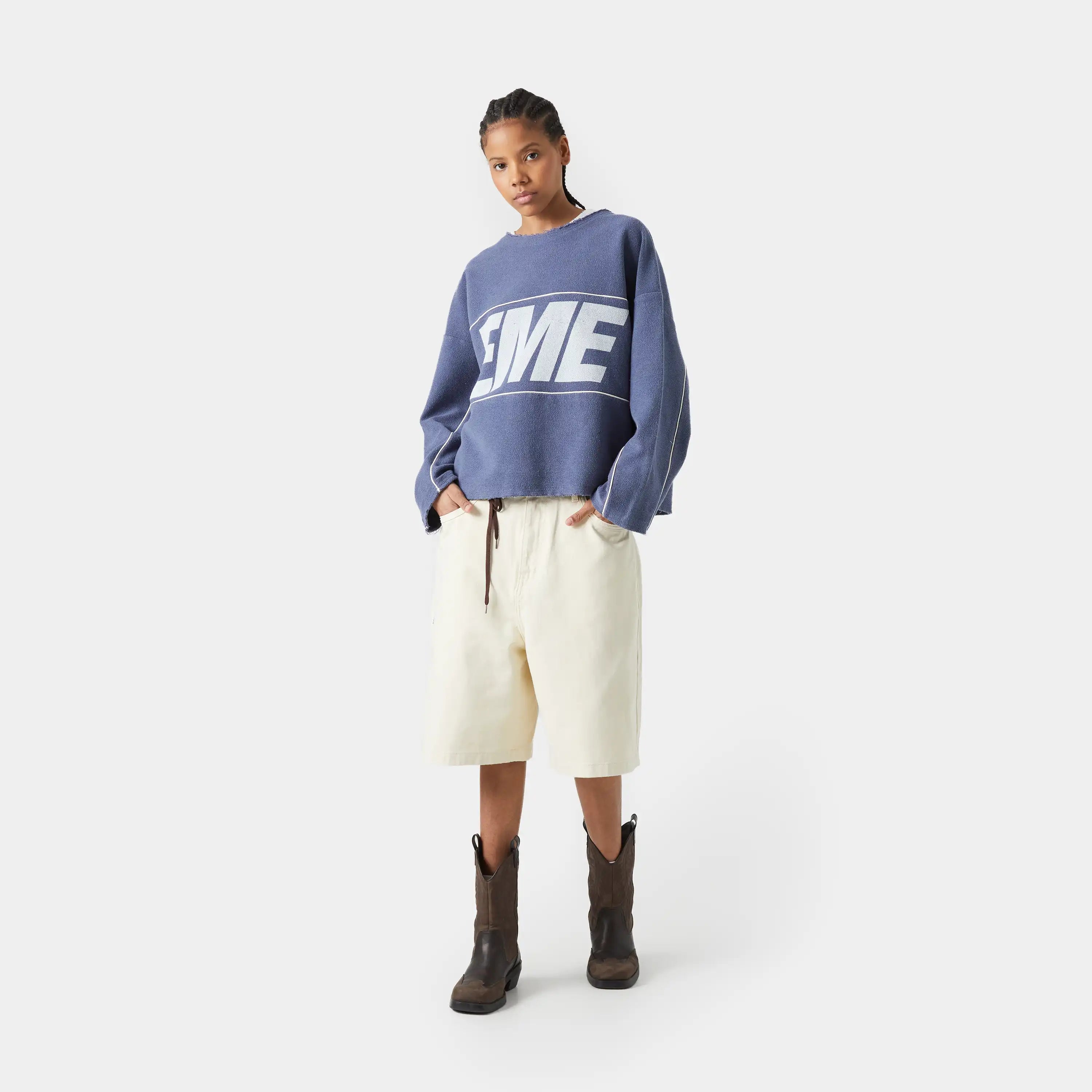 Thrill Crown Blue Reverse Crewneck Sweatshirts Eme Studios