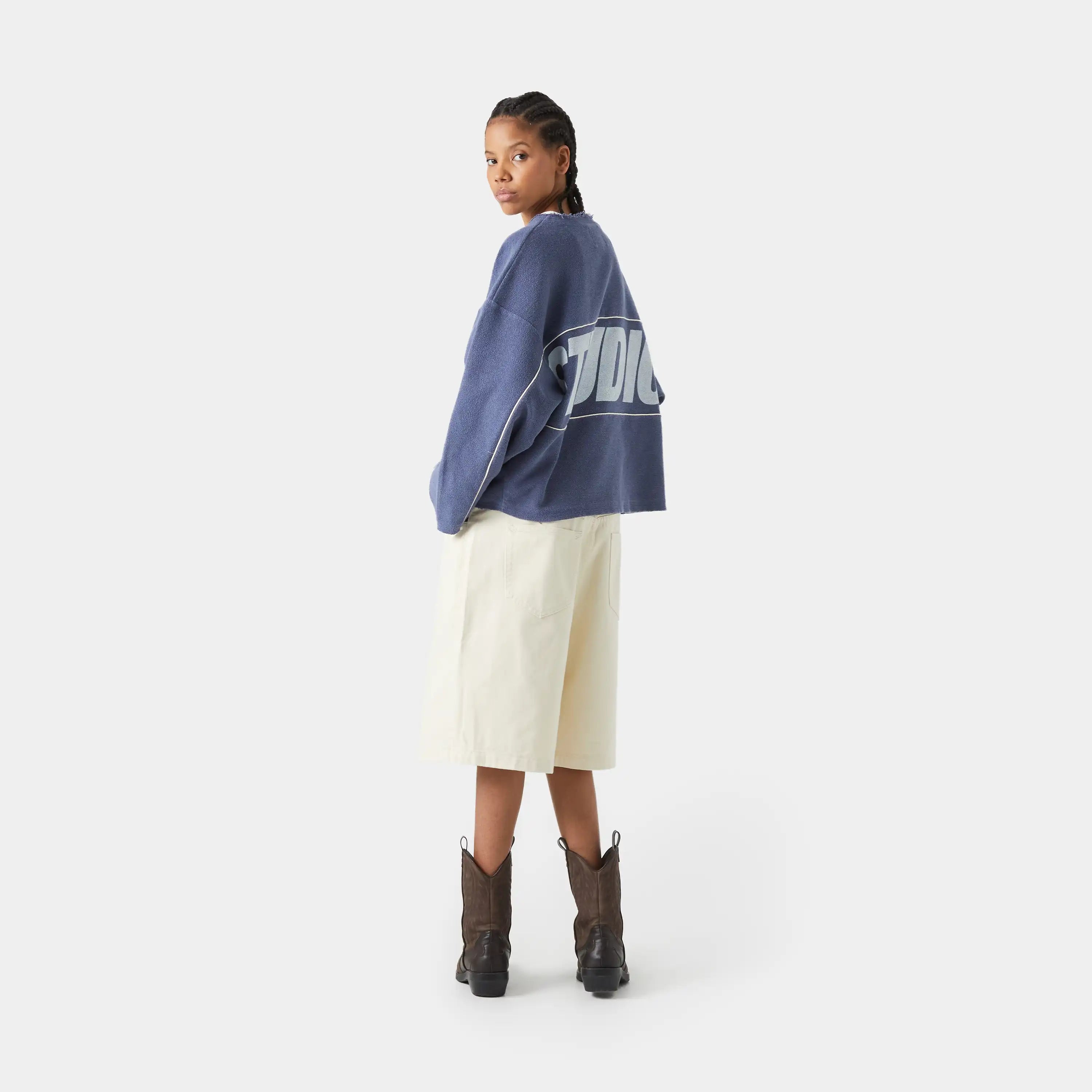Thrill Crown Blue Reverse Crewneck Sweatshirts Eme Studios