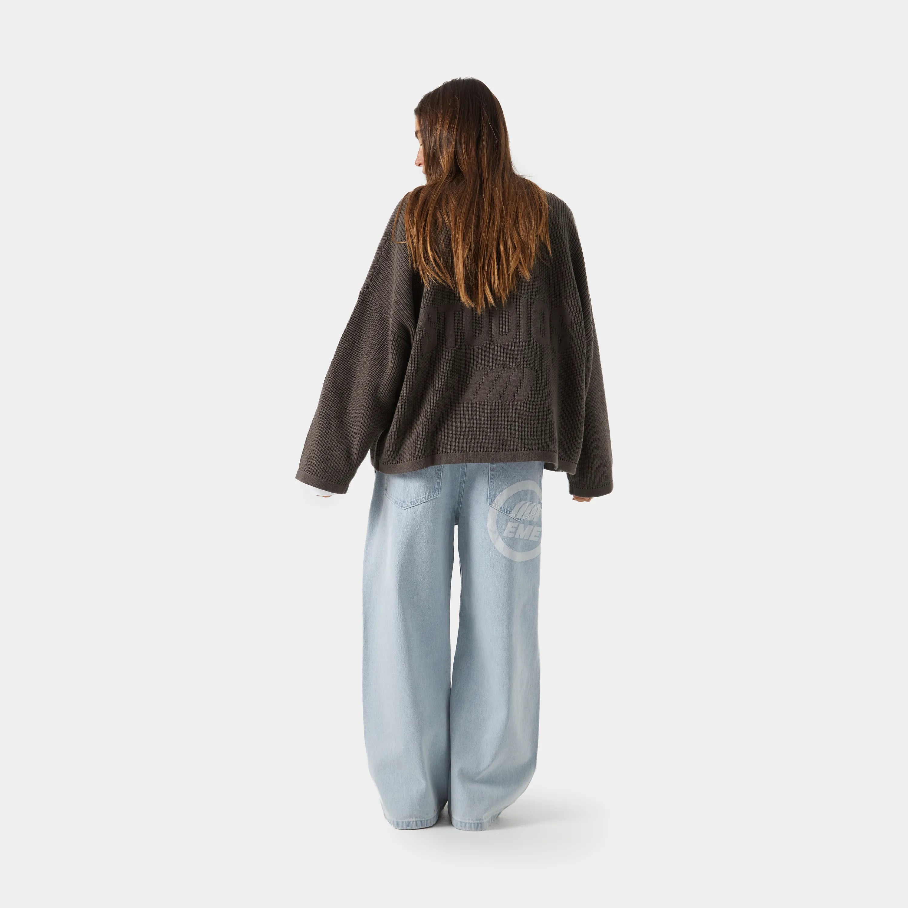 Sleek Fawn Knit Sweater Knitwear eme
