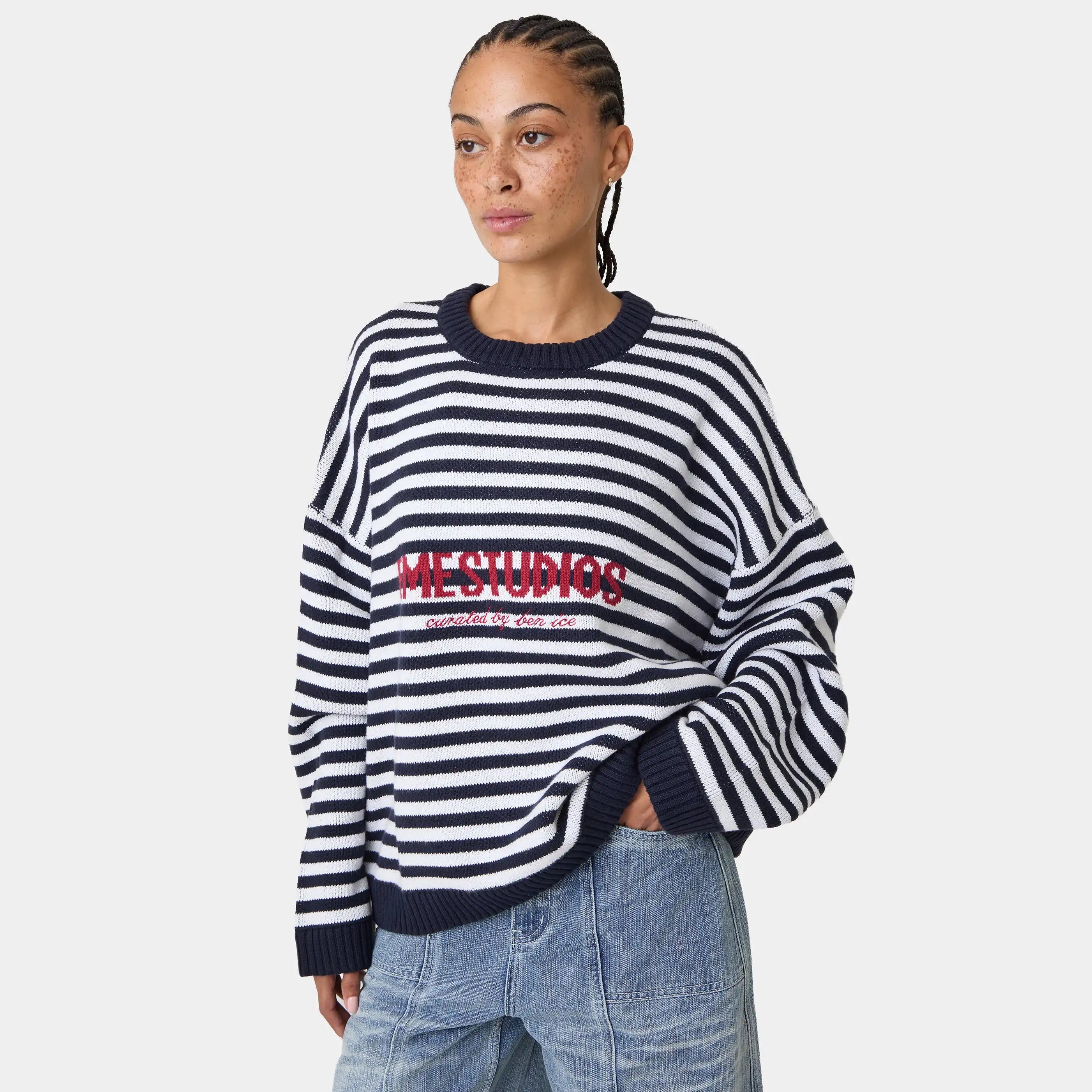 Master Striped Navy Knit Sweater