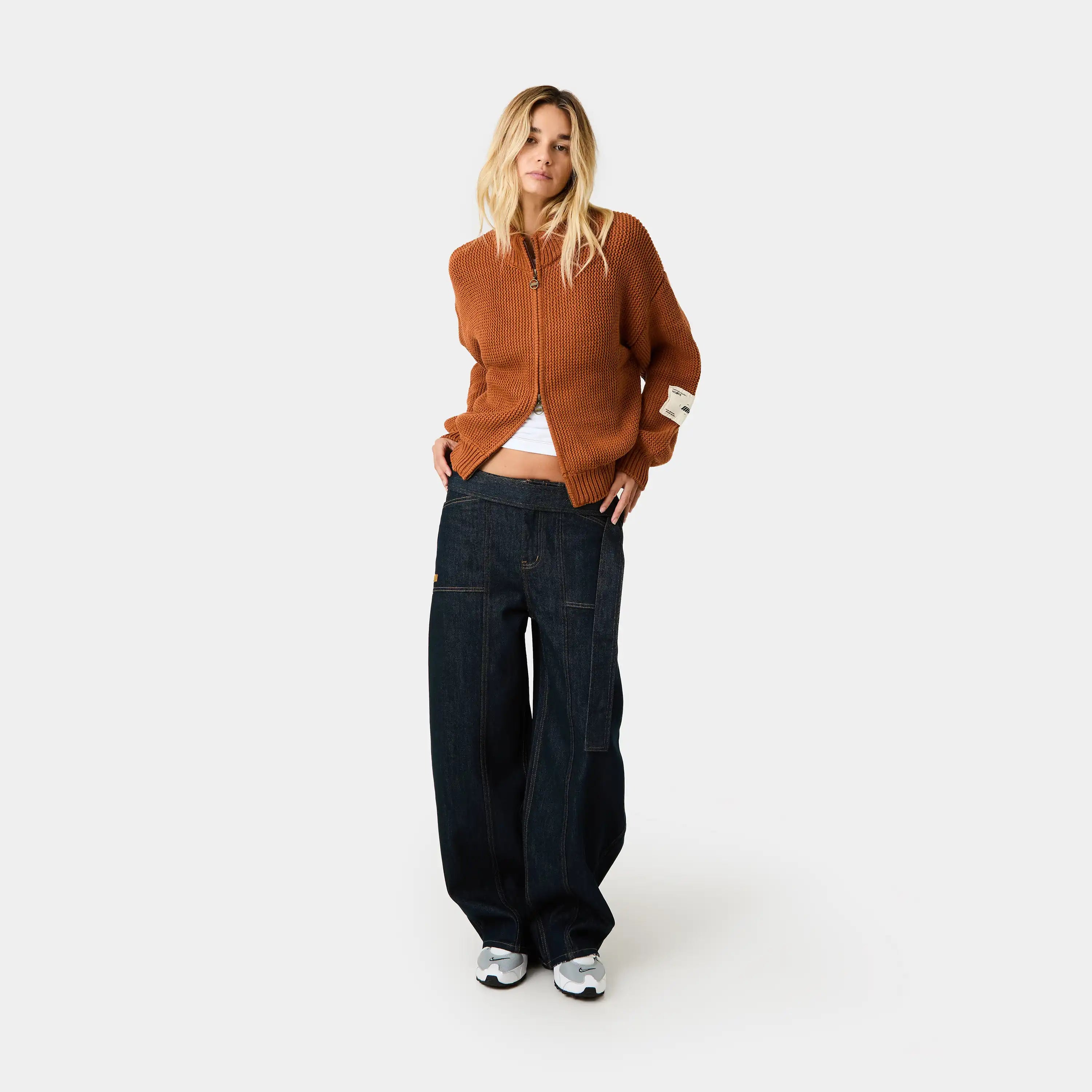 Blush Terracotta Zipper Knit Knitwear Eme Studios