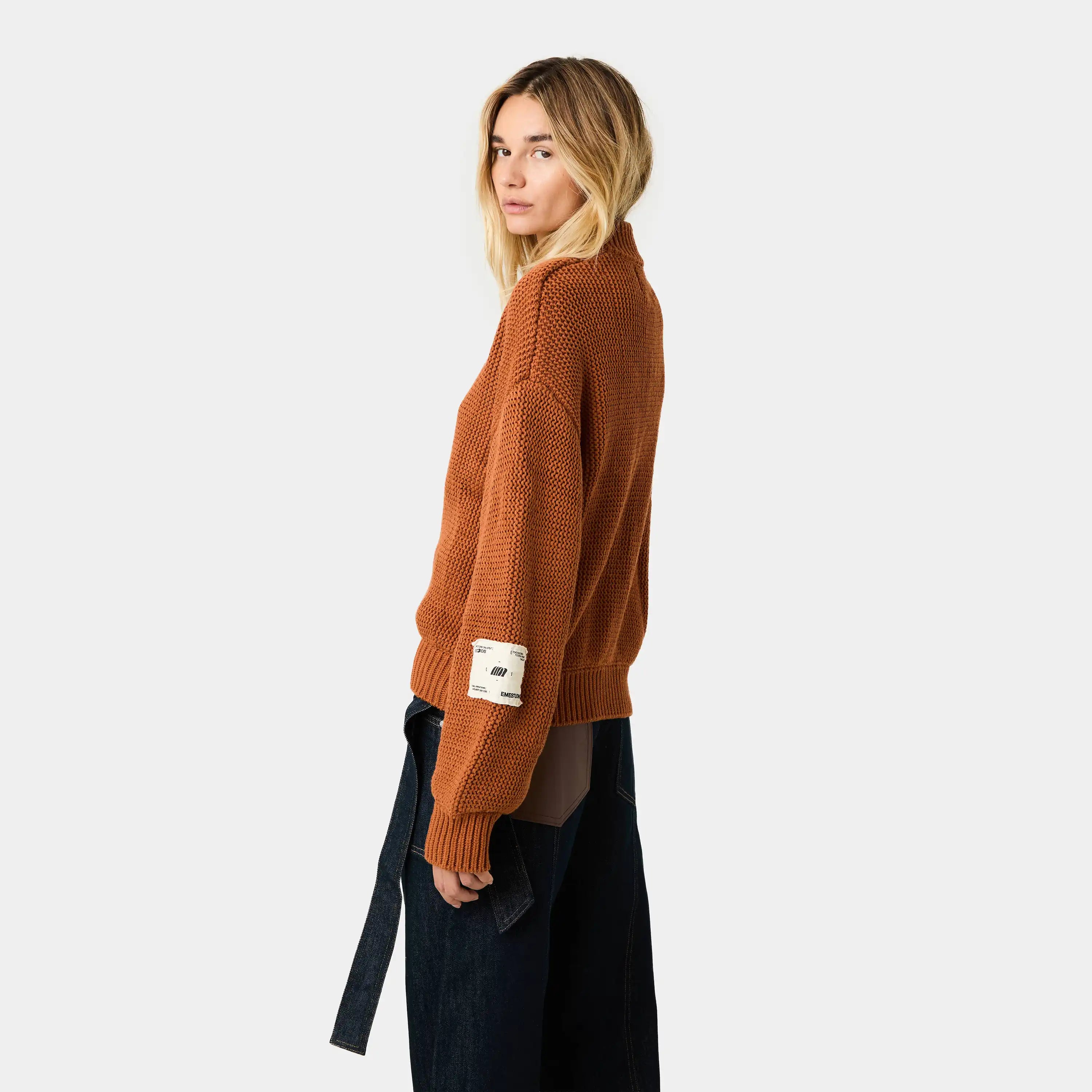 Blush Terracotta Zipper Knit Knitwear Eme Studios