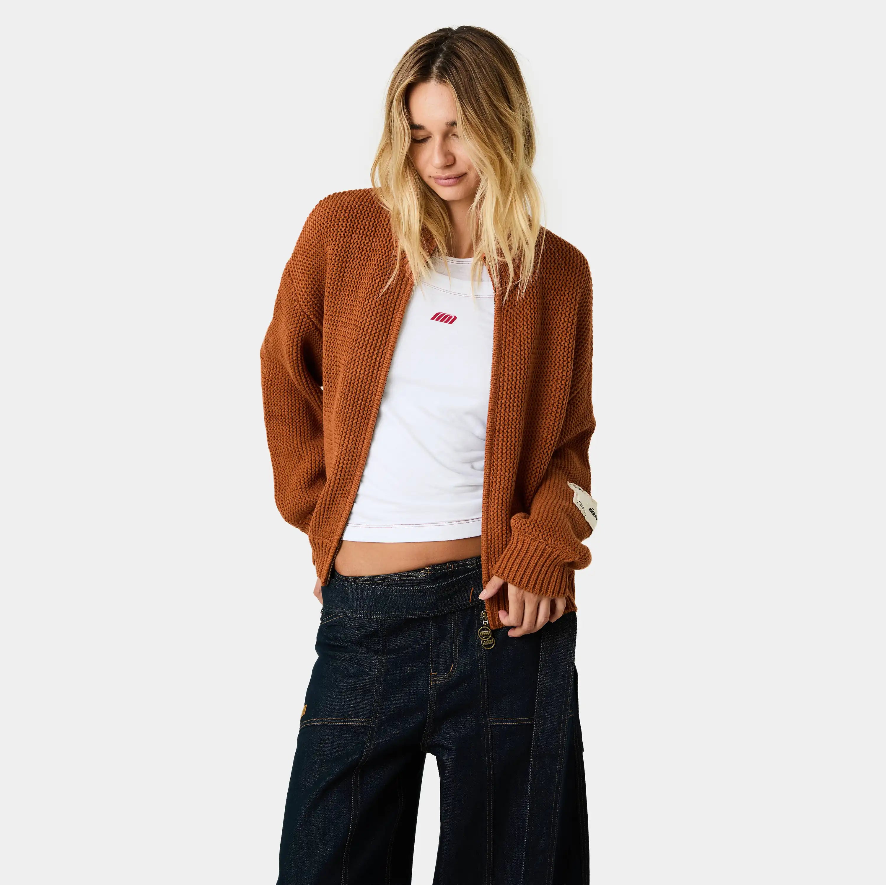 Blush Terracotta Zipper Knit Knitwear Eme Studios