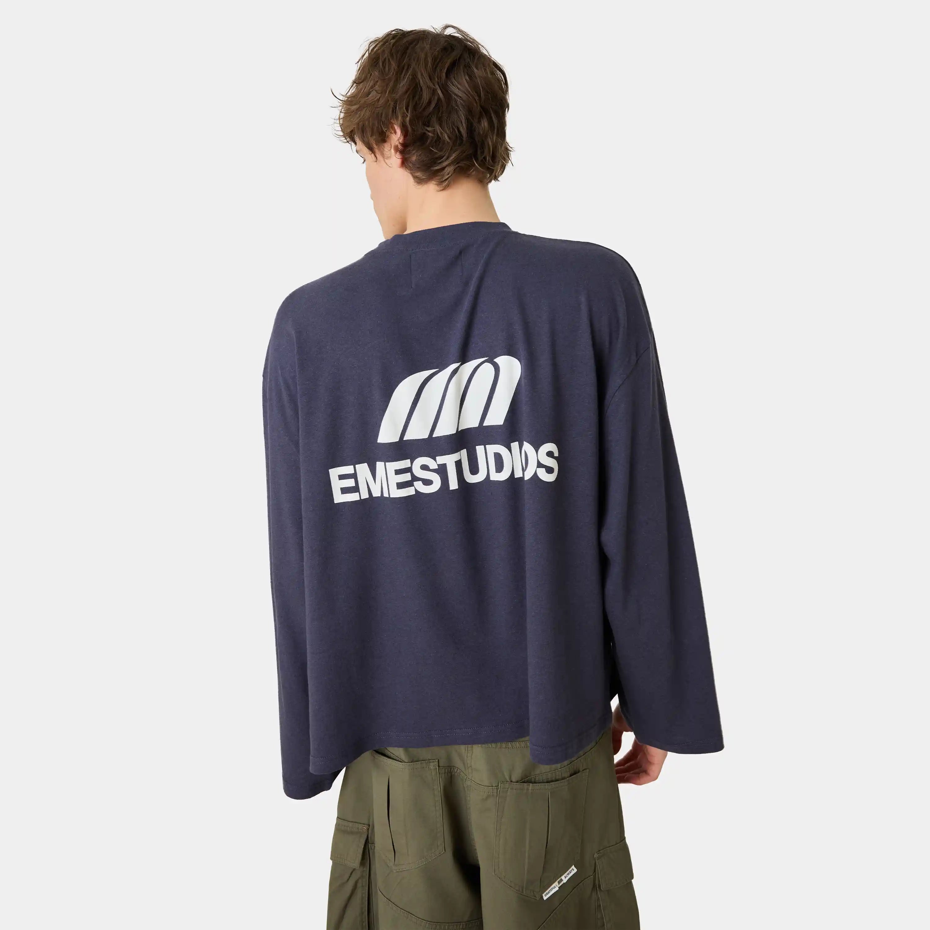 Cotten Navy Long Sleeve T-shirts Eme Studios