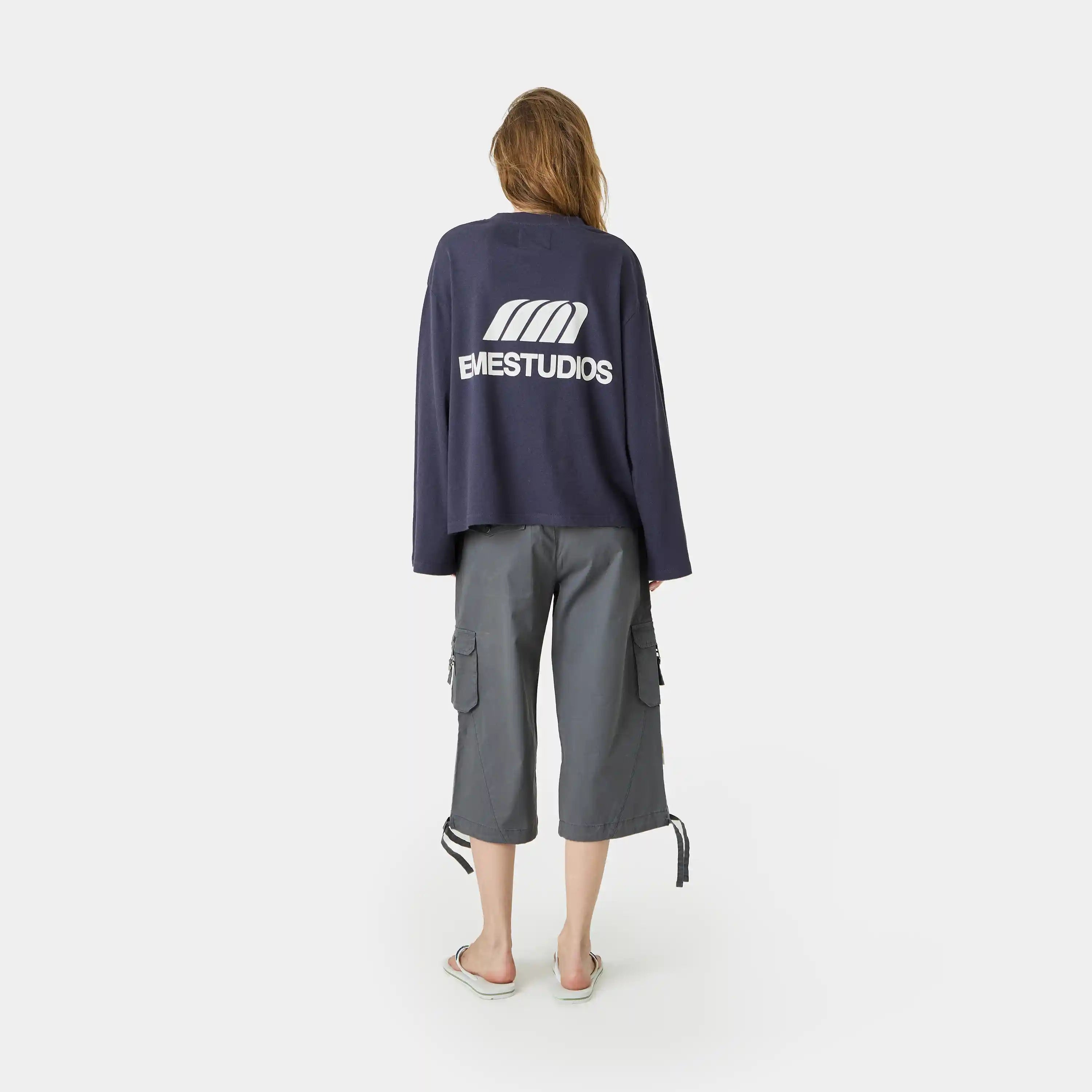 Cotten Navy Long Sleeve T-shirts Eme Studios