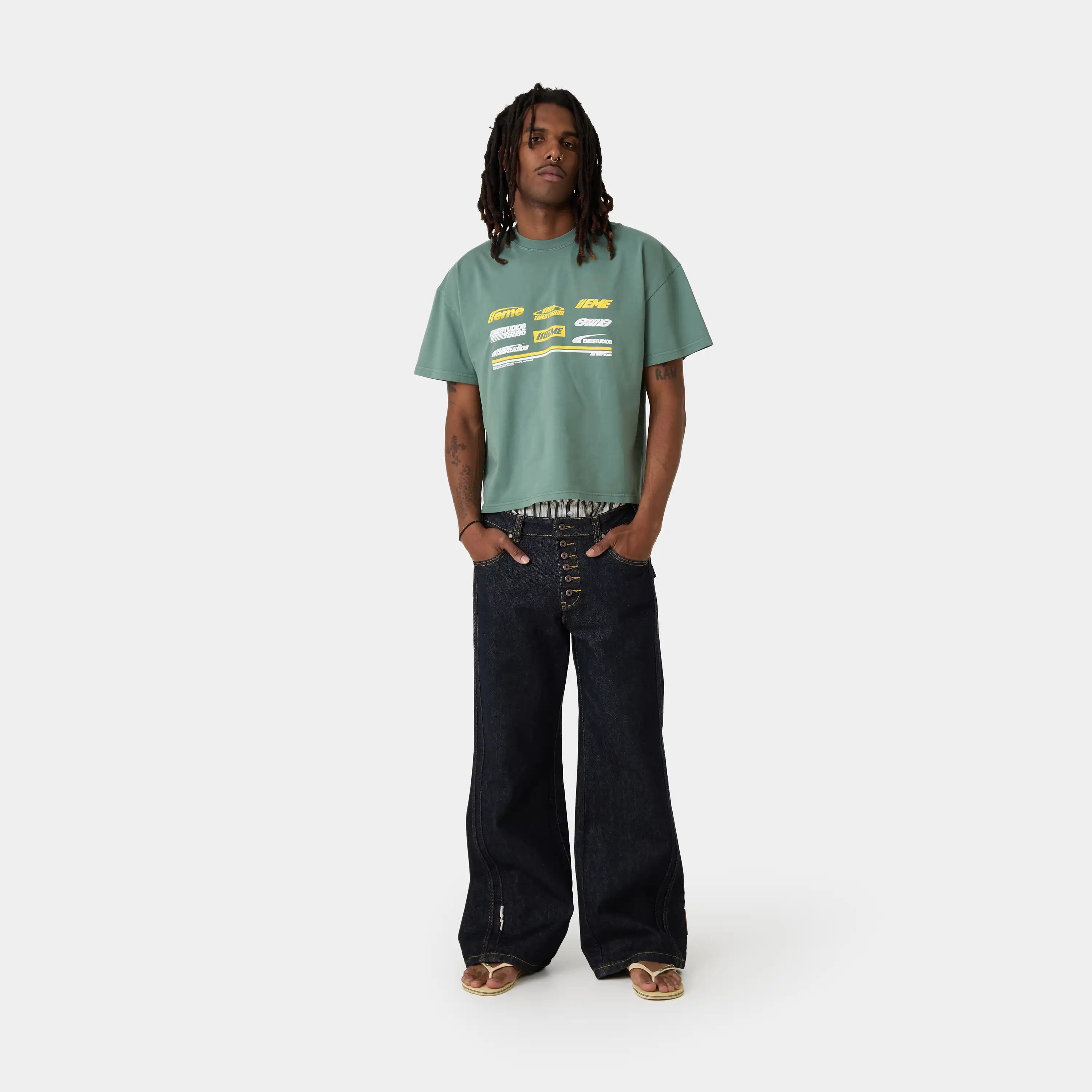 WCC Wreath Green Oversized Tee T-shirts Eme Studios
