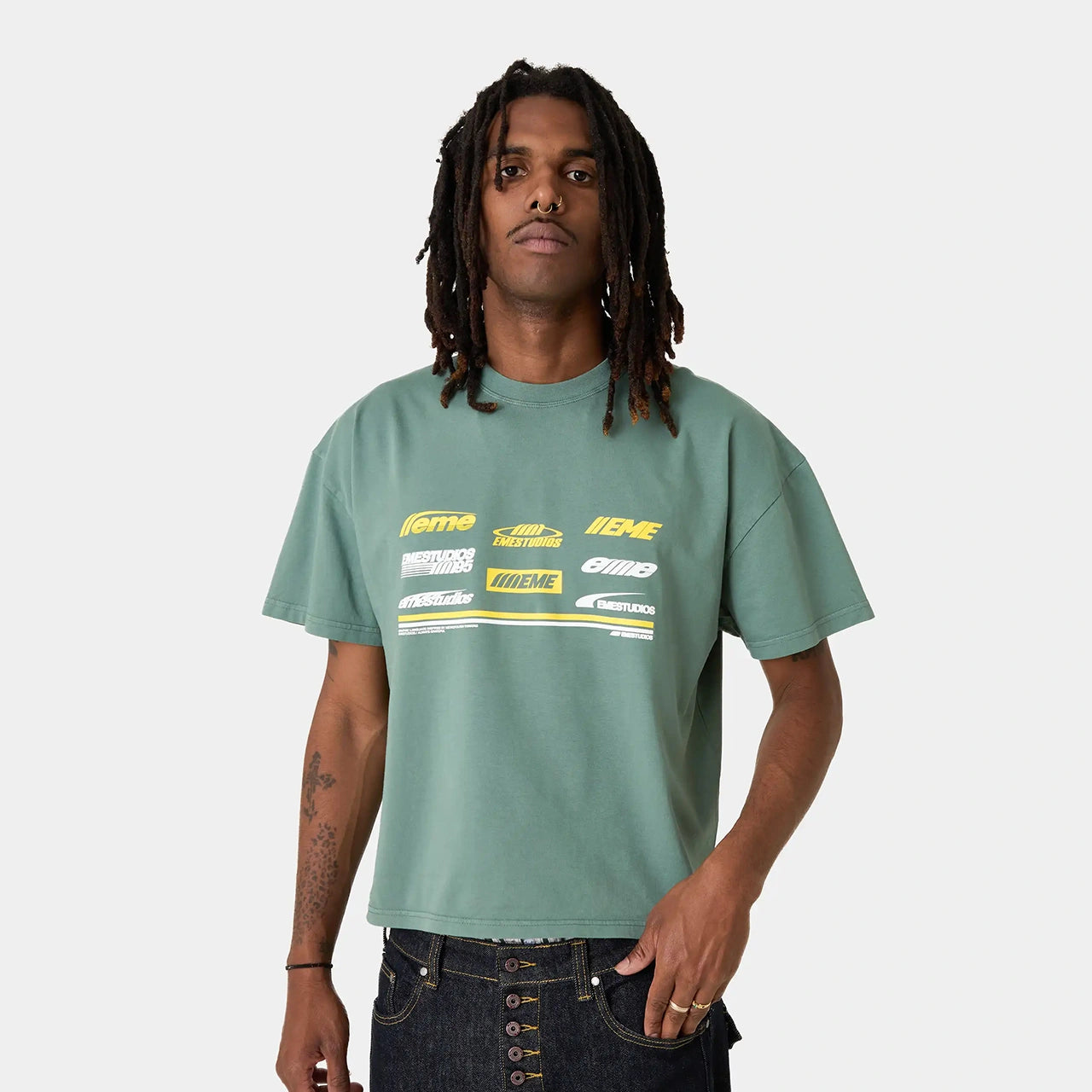 WCC Wreath Green Oversized Tee T-shirts Eme Studios