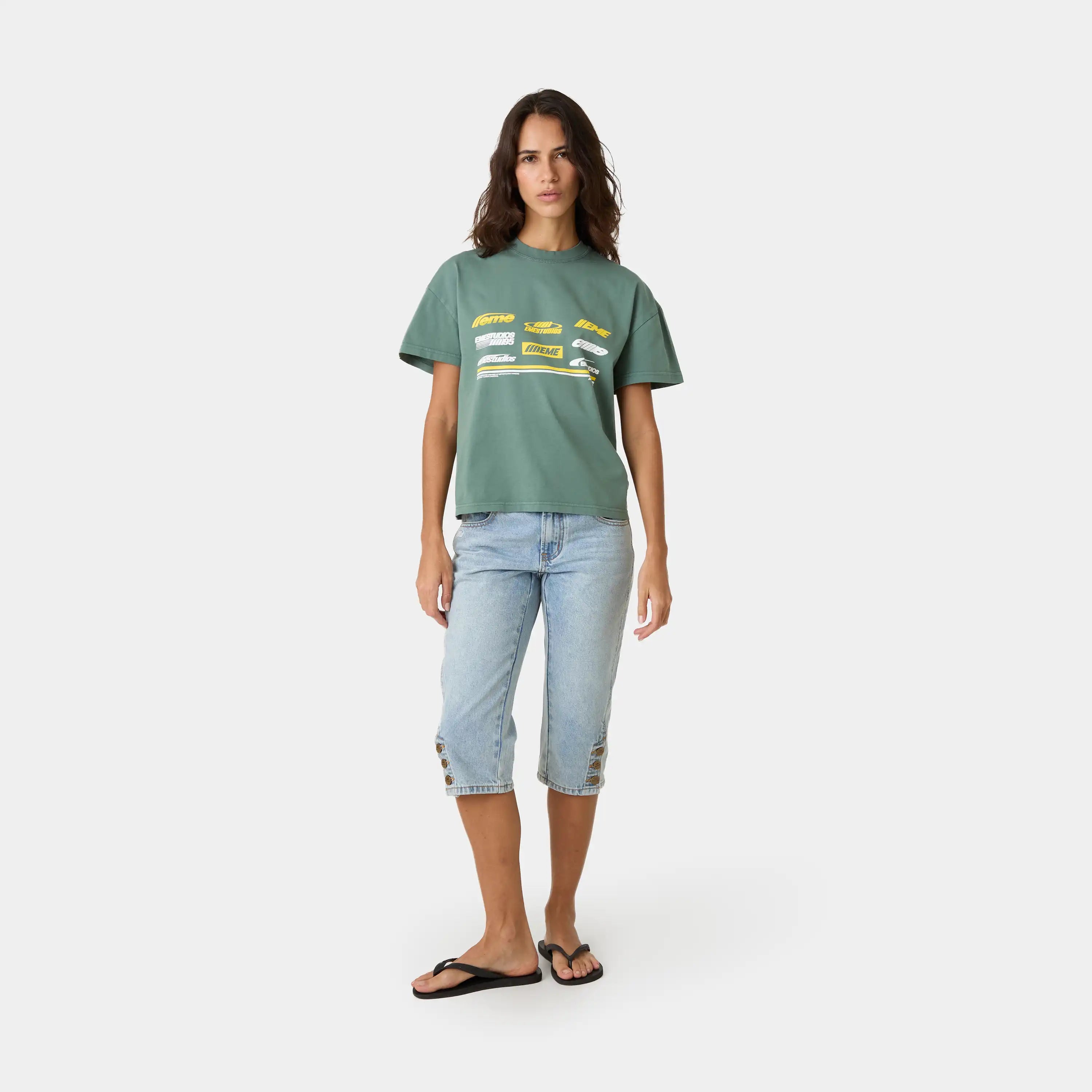 WCC Wreath Green Oversized Tee T-shirts Eme Studios