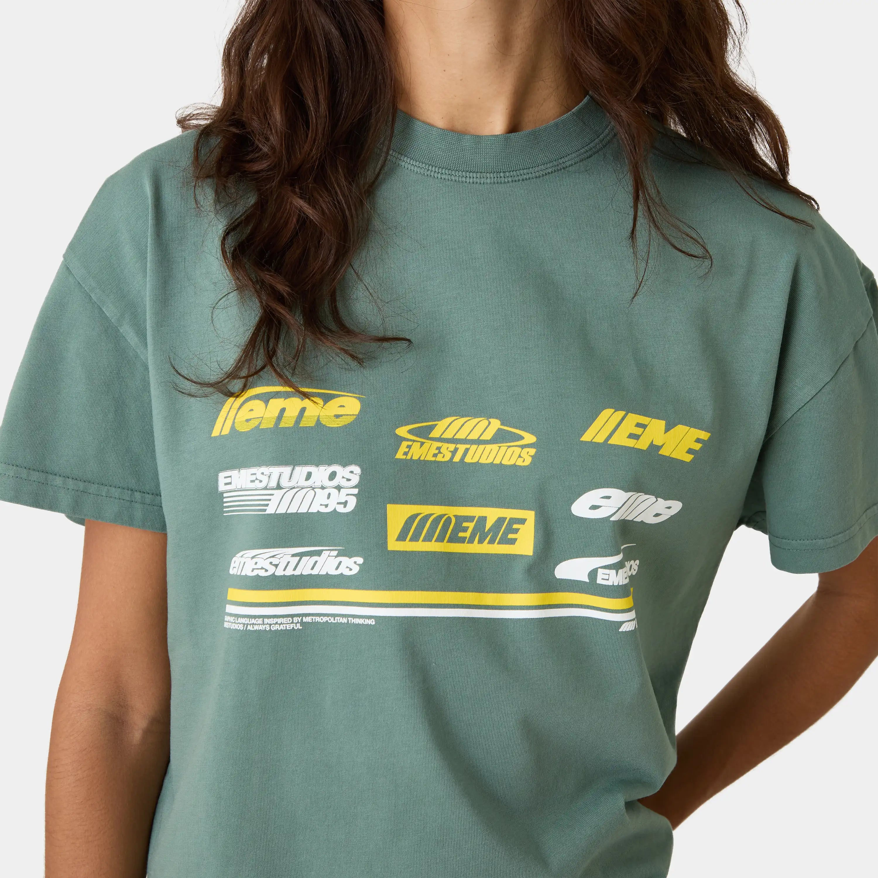 WCC Wreath Green Oversized Tee T-shirts Eme Studios