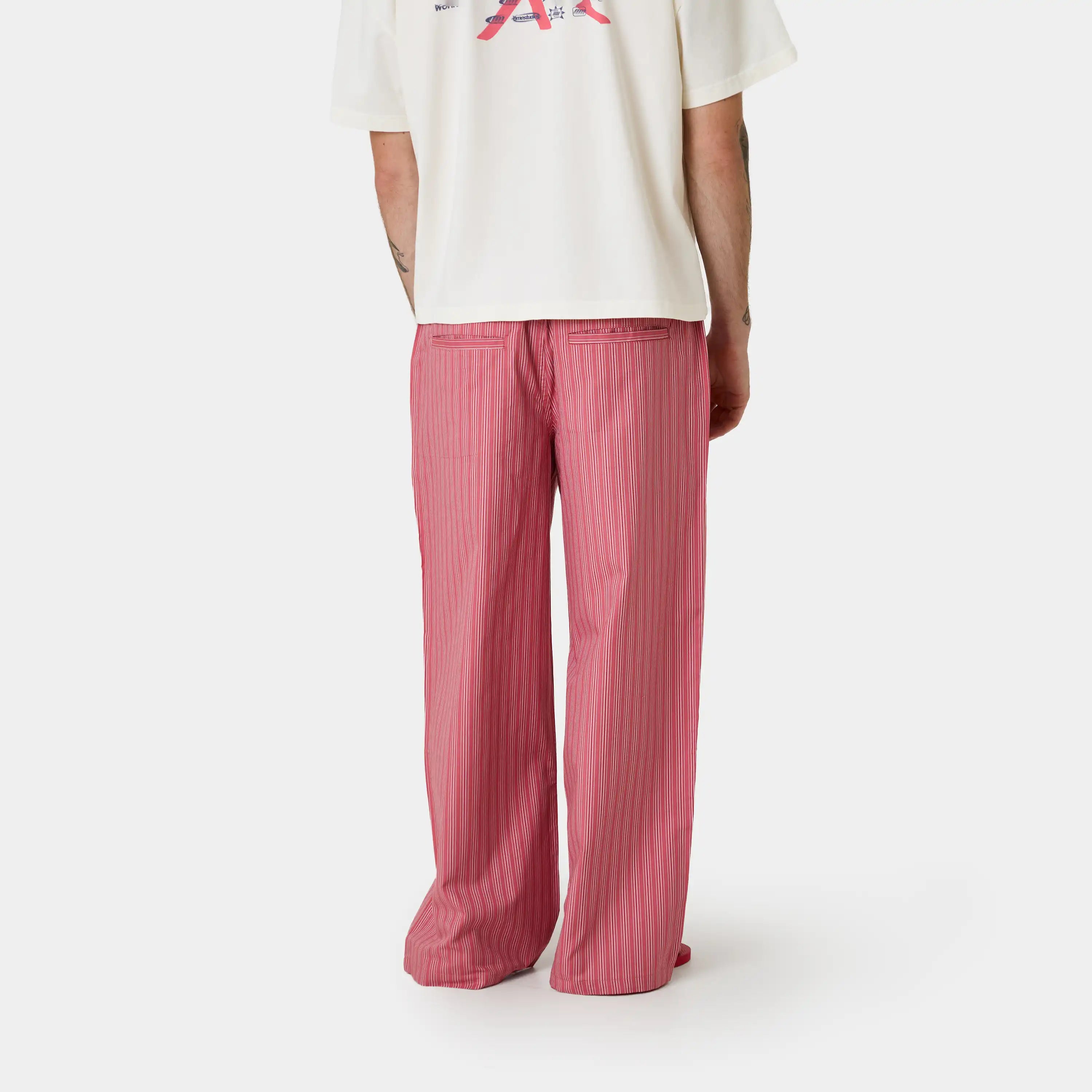 Marbe Salmon Striped Pants Pants Eme Studios