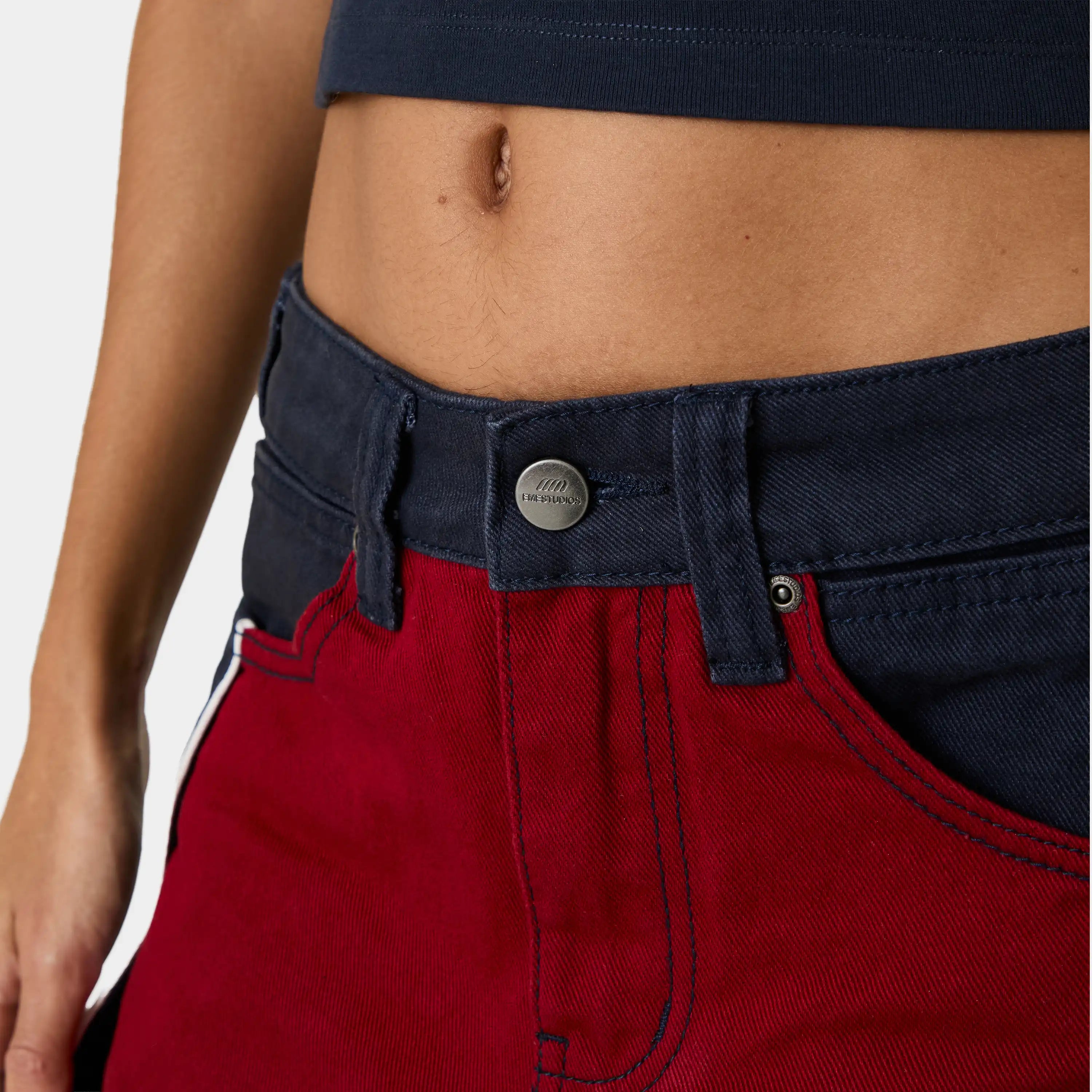 Dual Cherry Denim Shorts Shorts Eme Studios