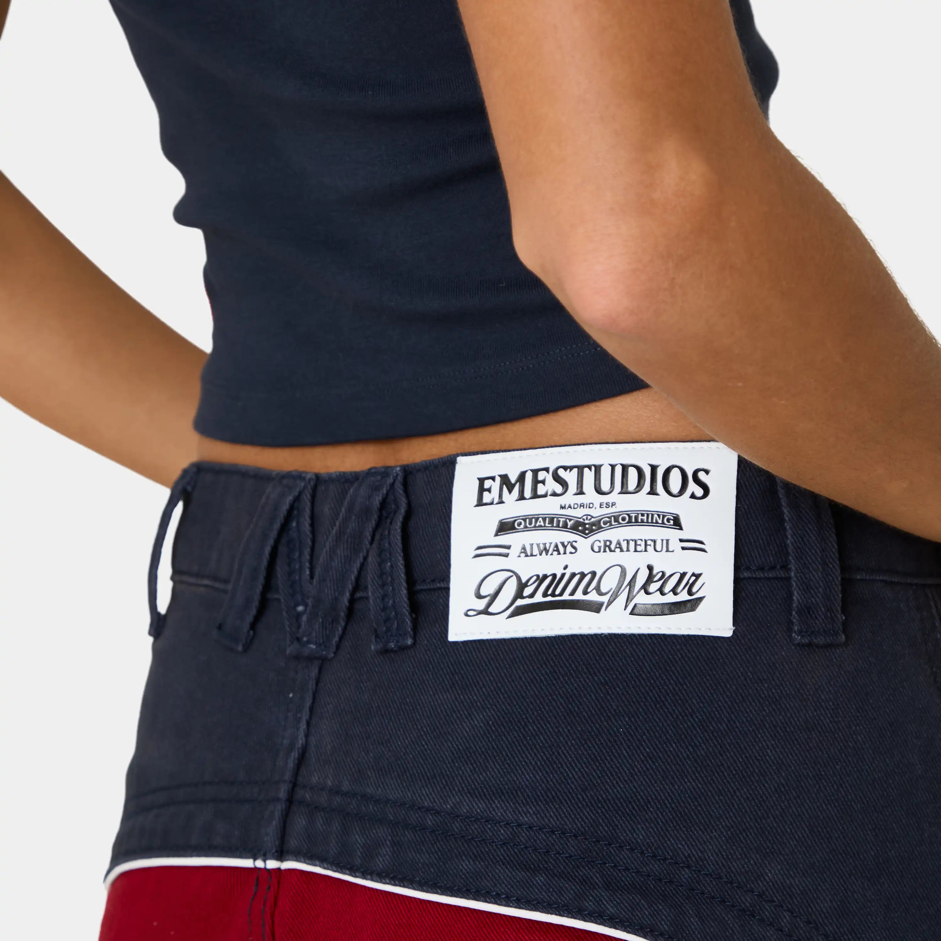 Dual Cherry Denim Shorts Shorts Eme Studios
