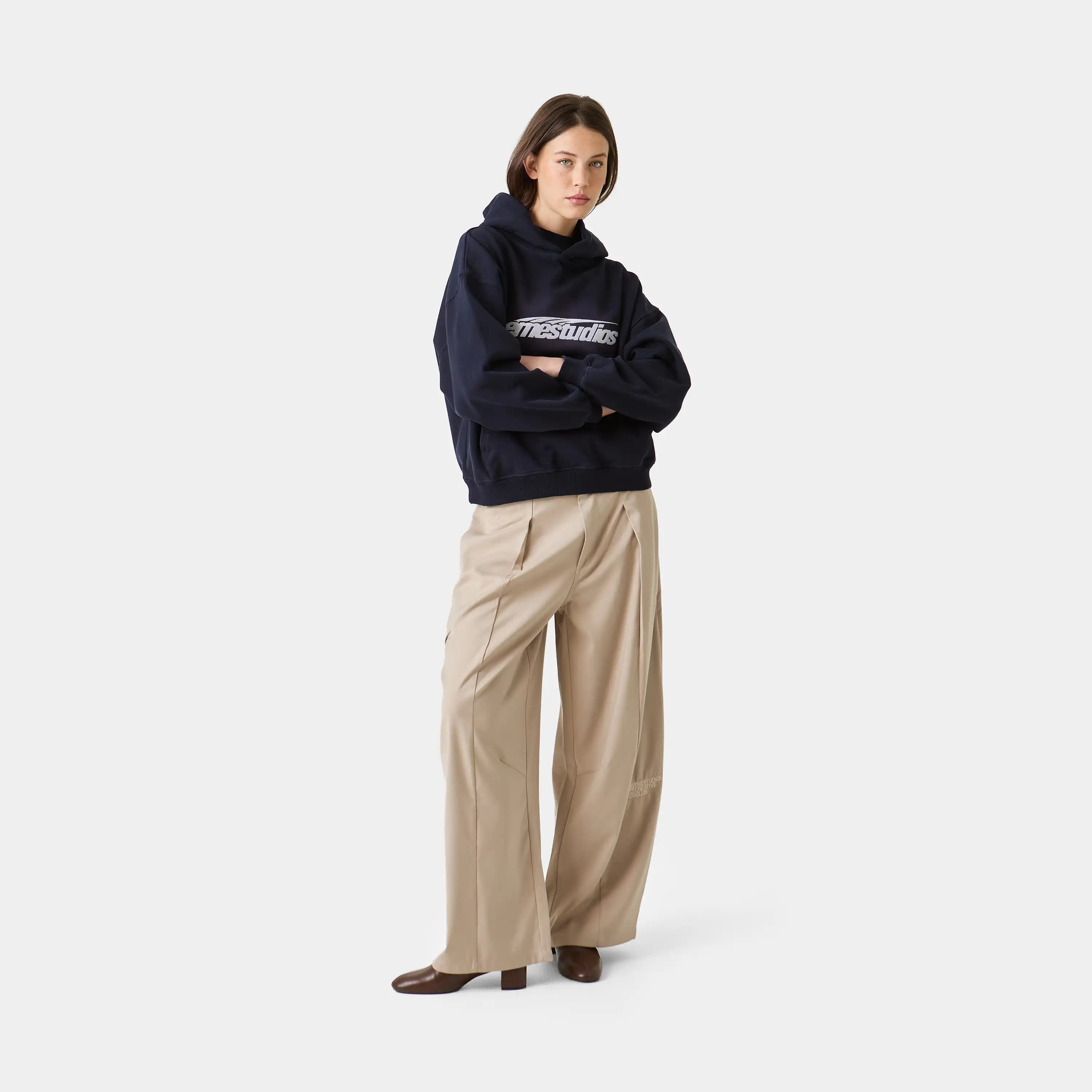 Inteal Navy Oversized Hoodie Hoodies Eme Studios