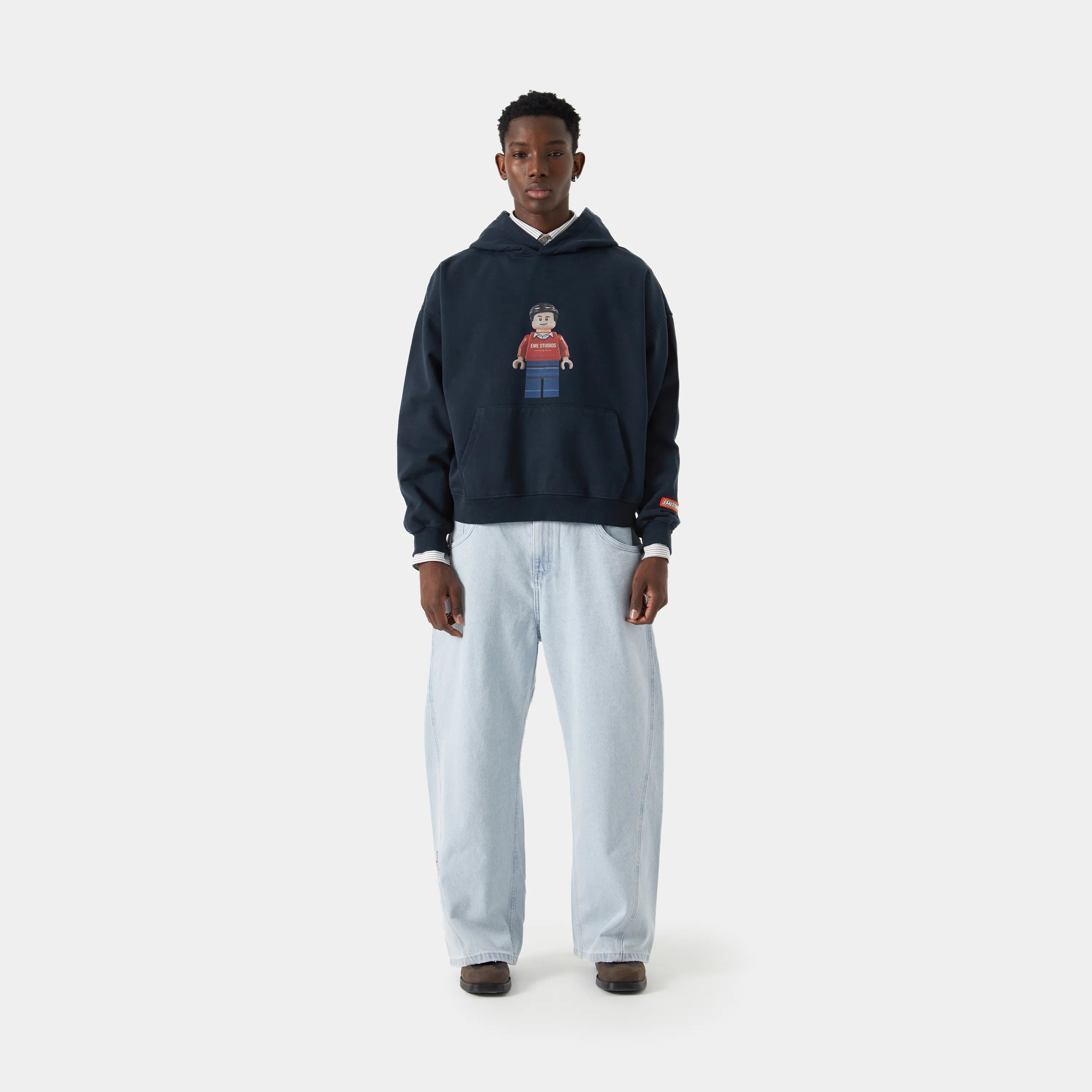 Brick Navy Oversized Hoodie Hoodies eme