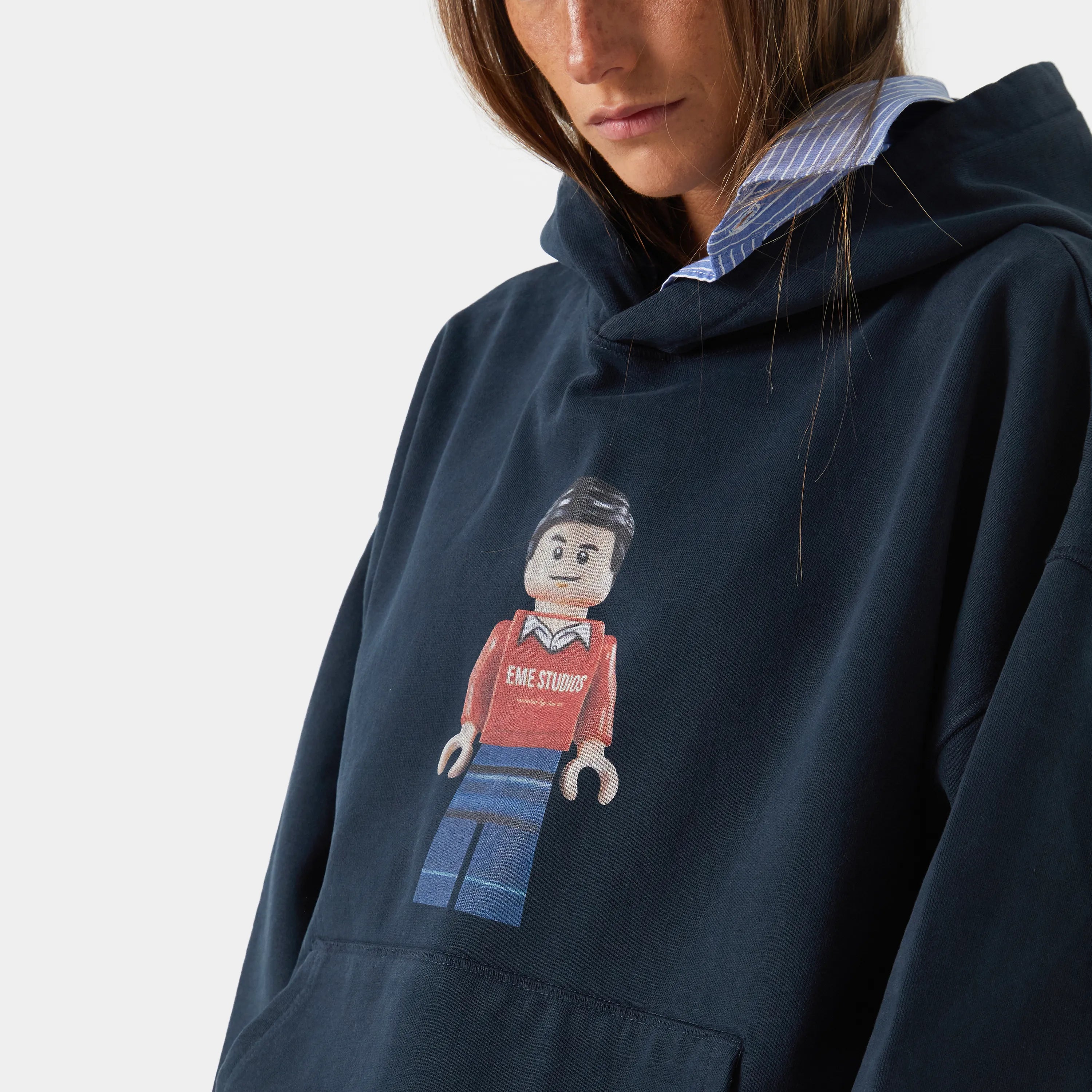 Brick Navy Oversized Hoodie Hoodies eme