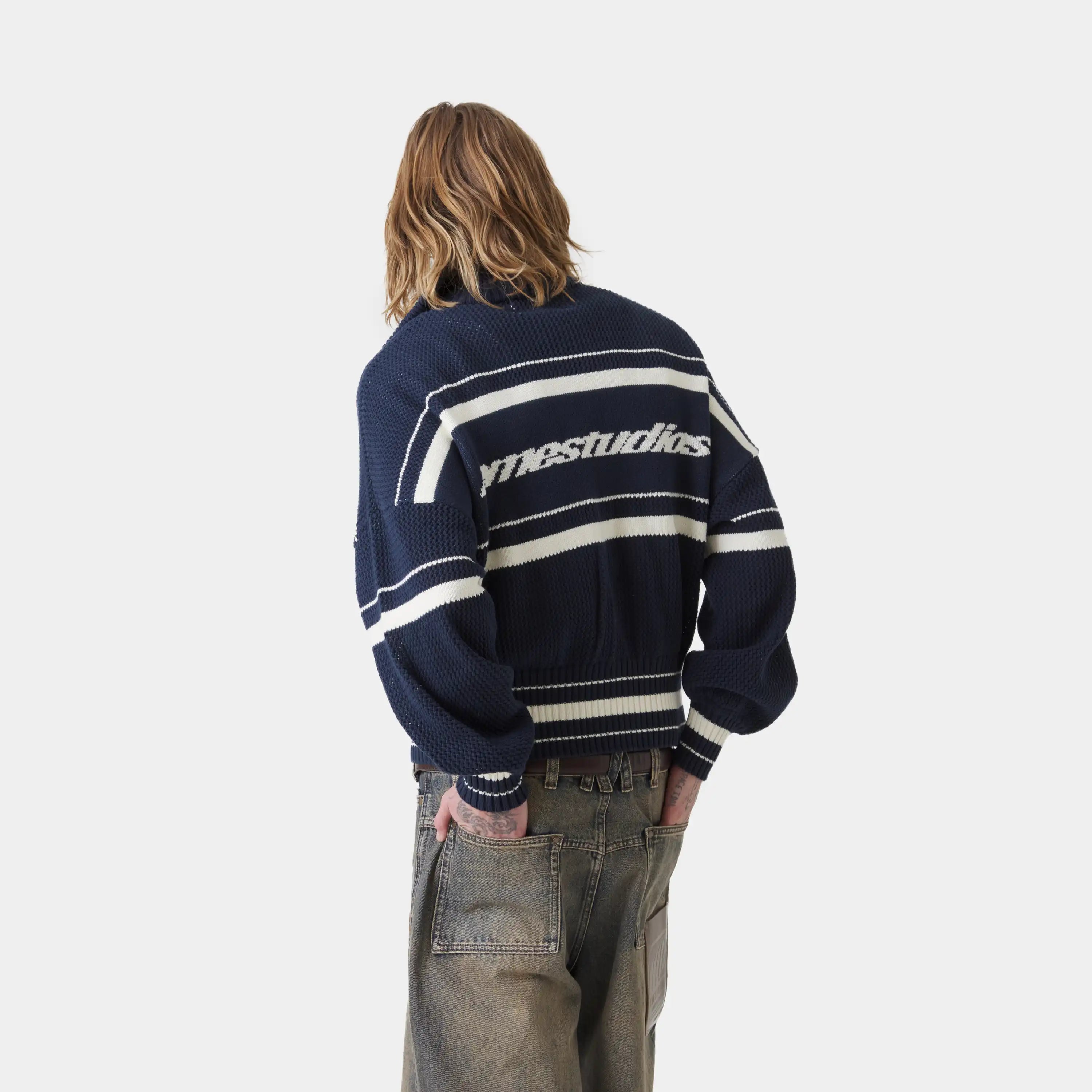 Unit Navy Zipper Knit Knitwear Eme Studios