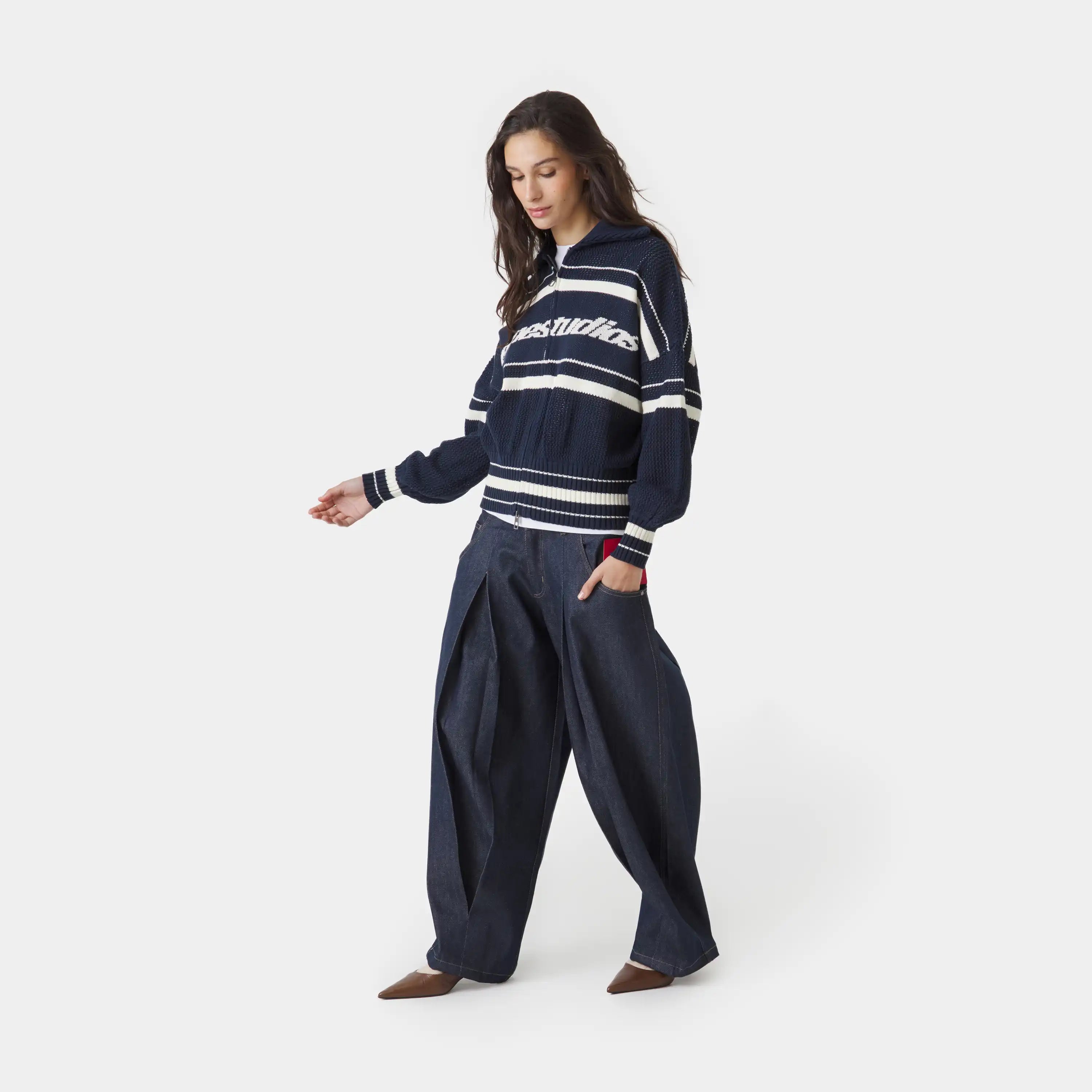 Unit Navy Zipper Knit Knitwear Eme Studios