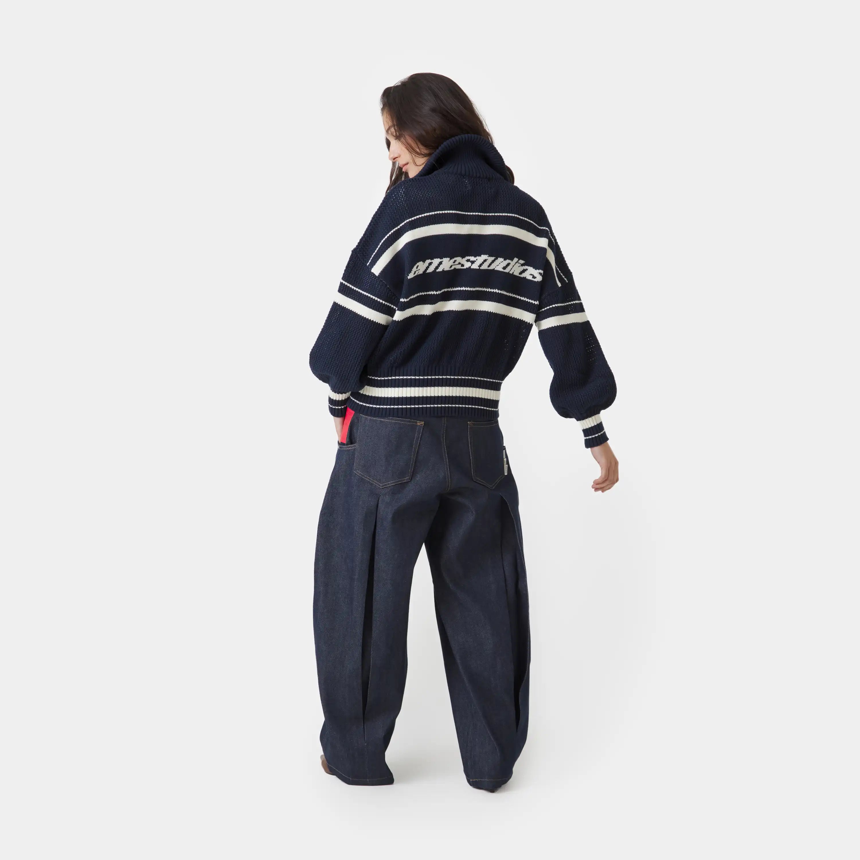 Unit Navy Zipper Knit Knitwear Eme Studios