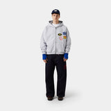 Patches Heather Grey Full Zip Hoodies eme