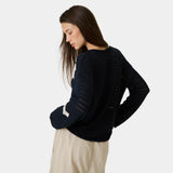 Kavai Navy Open Knit Knitwear Eme Studios