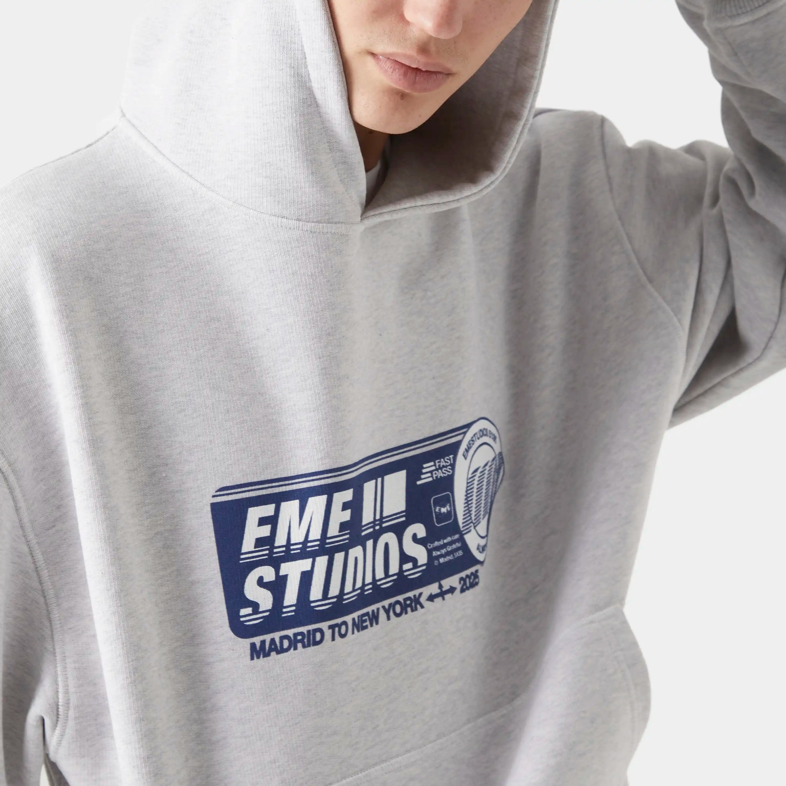 Boarding Pass Heather Grey Hoodie Hoodies eme