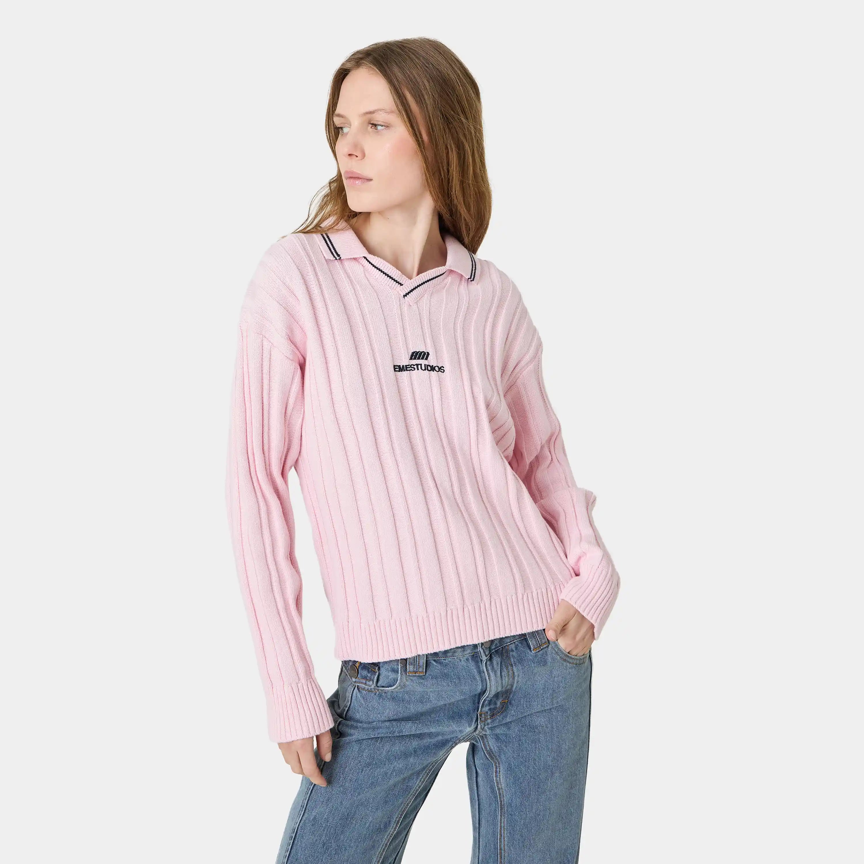 Pivot Cotton Candy Knit Polo Knitwear Eme Studios
