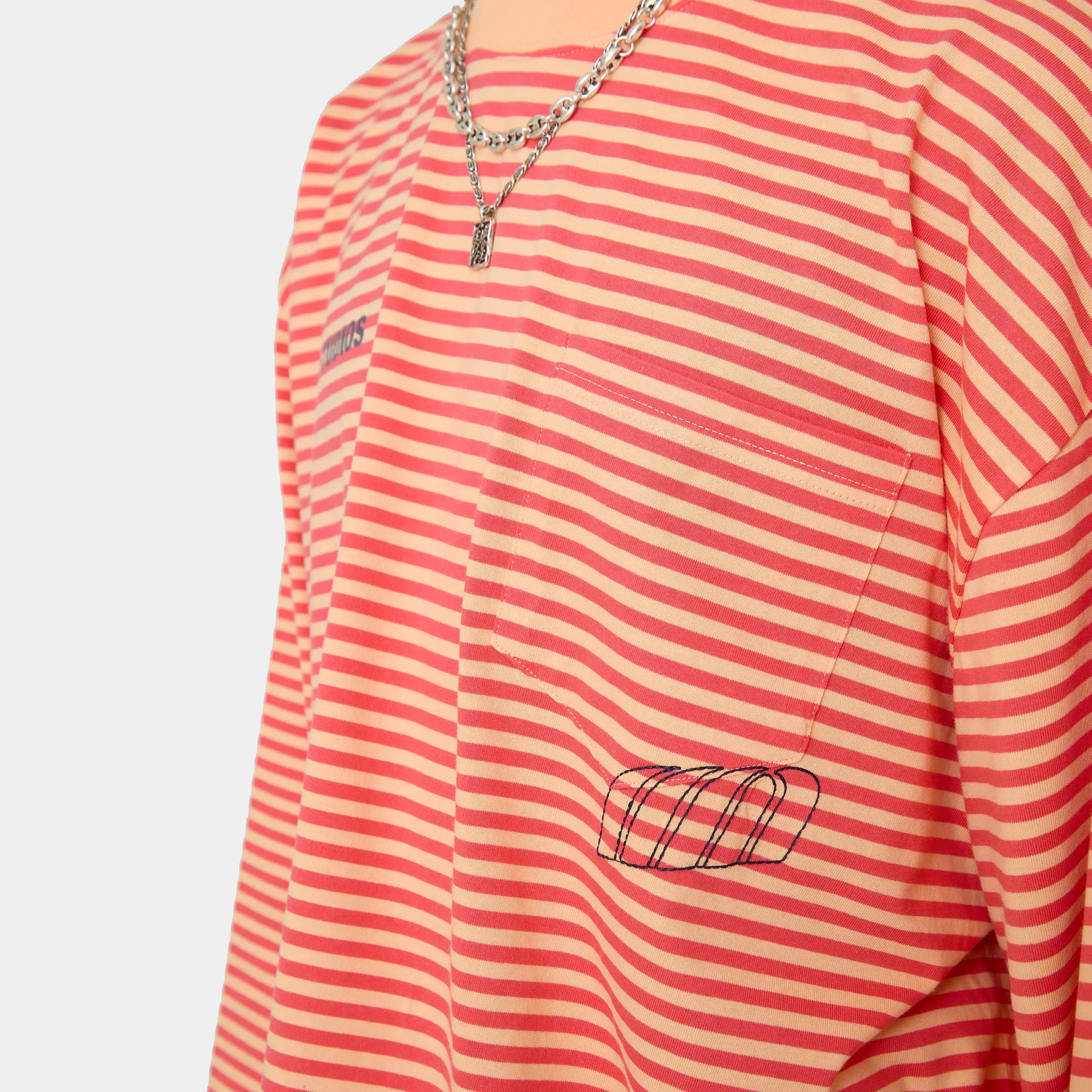 Cedar Peach Striped Long Sleeve T-shirts Eme Studios