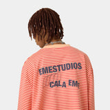 Cedar Peach Striped Long Sleeve T-shirts Eme Studios