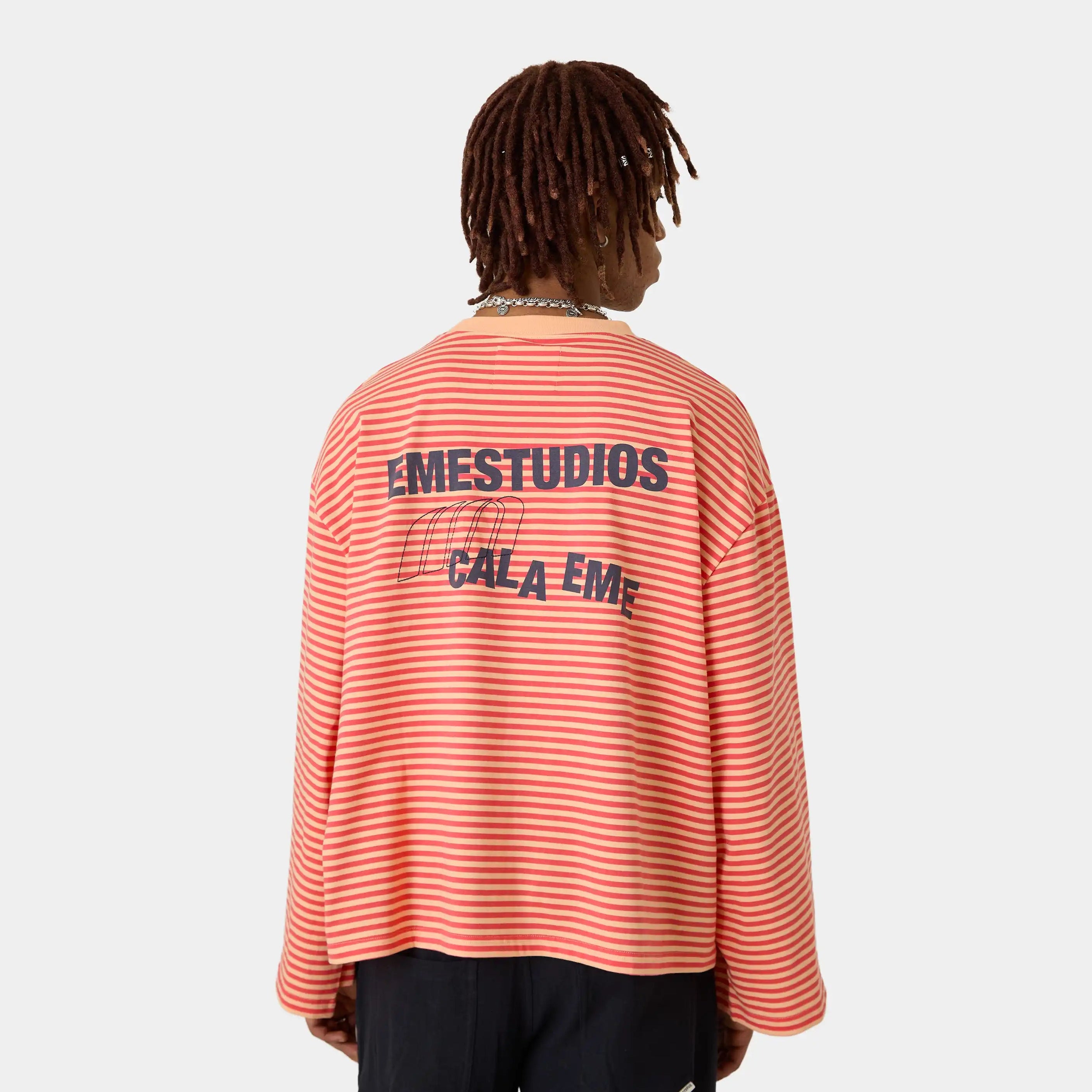 Cedar Peach Striped Long Sleeve T-shirts Eme Studios