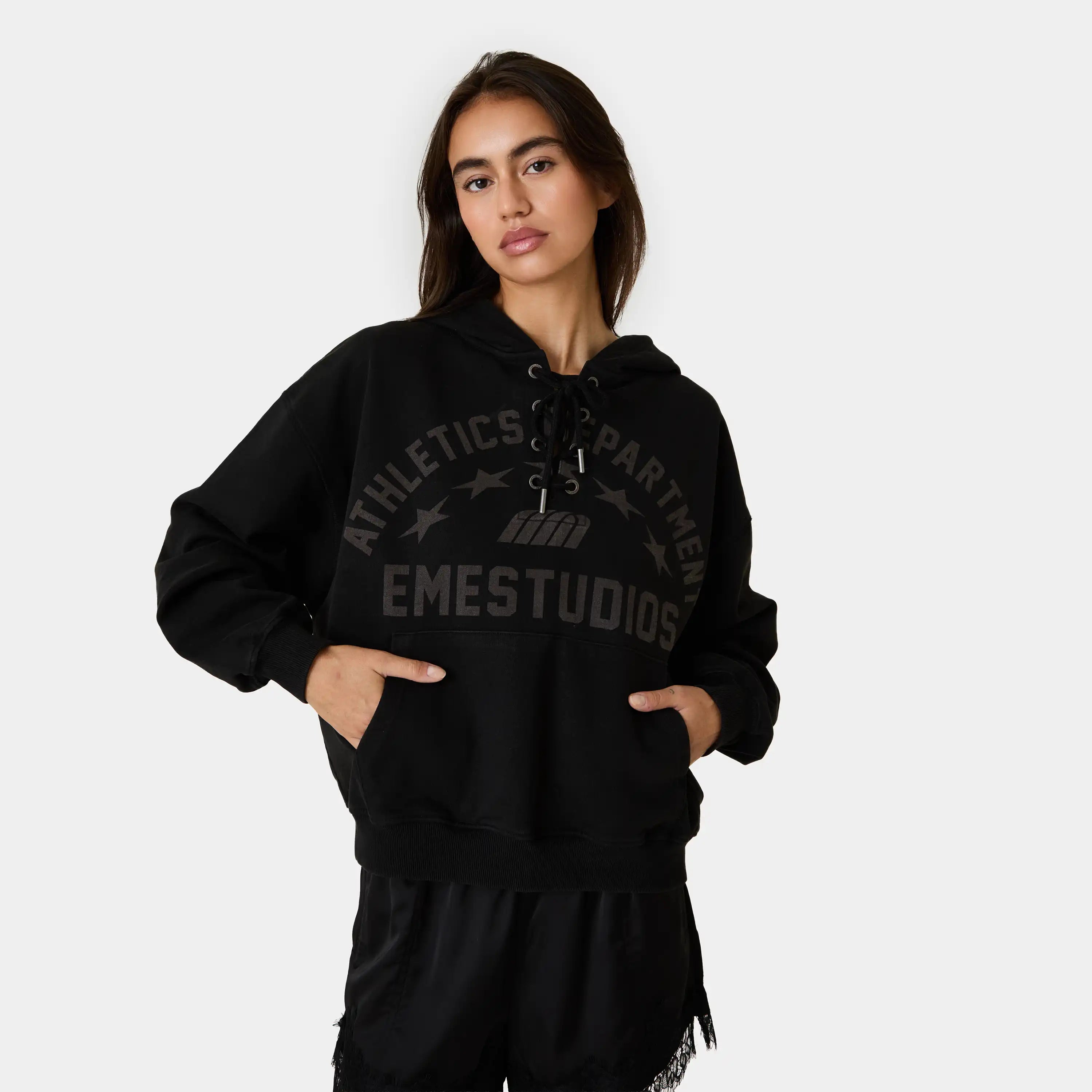 Cord Black Oversized Hoodie Hoodies Eme Studios
