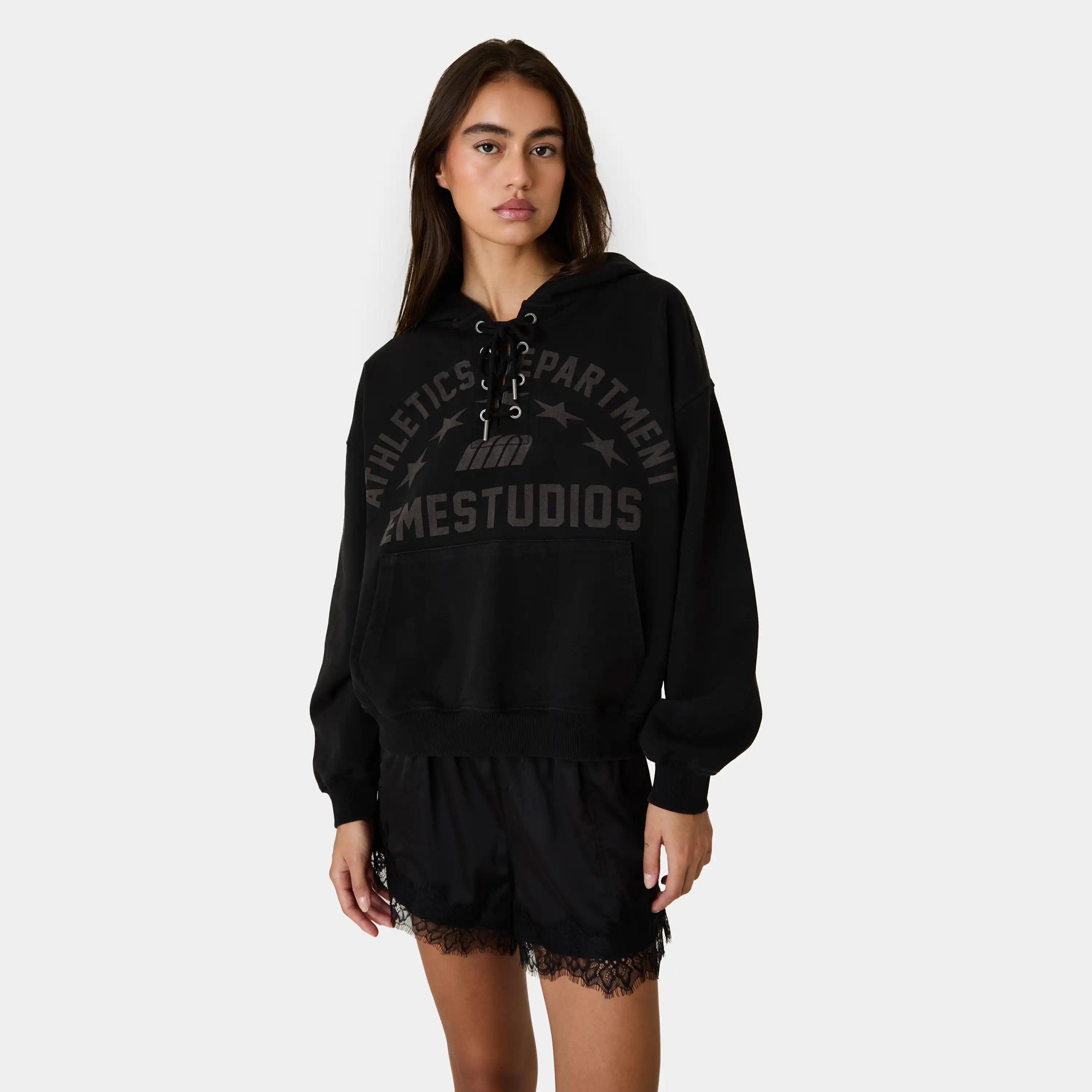 Cord Black Oversized Hoodie Hoodies Eme Studios