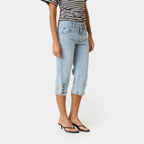 Vint Blue Denim Capri Pants Woman Pants Eme Studios