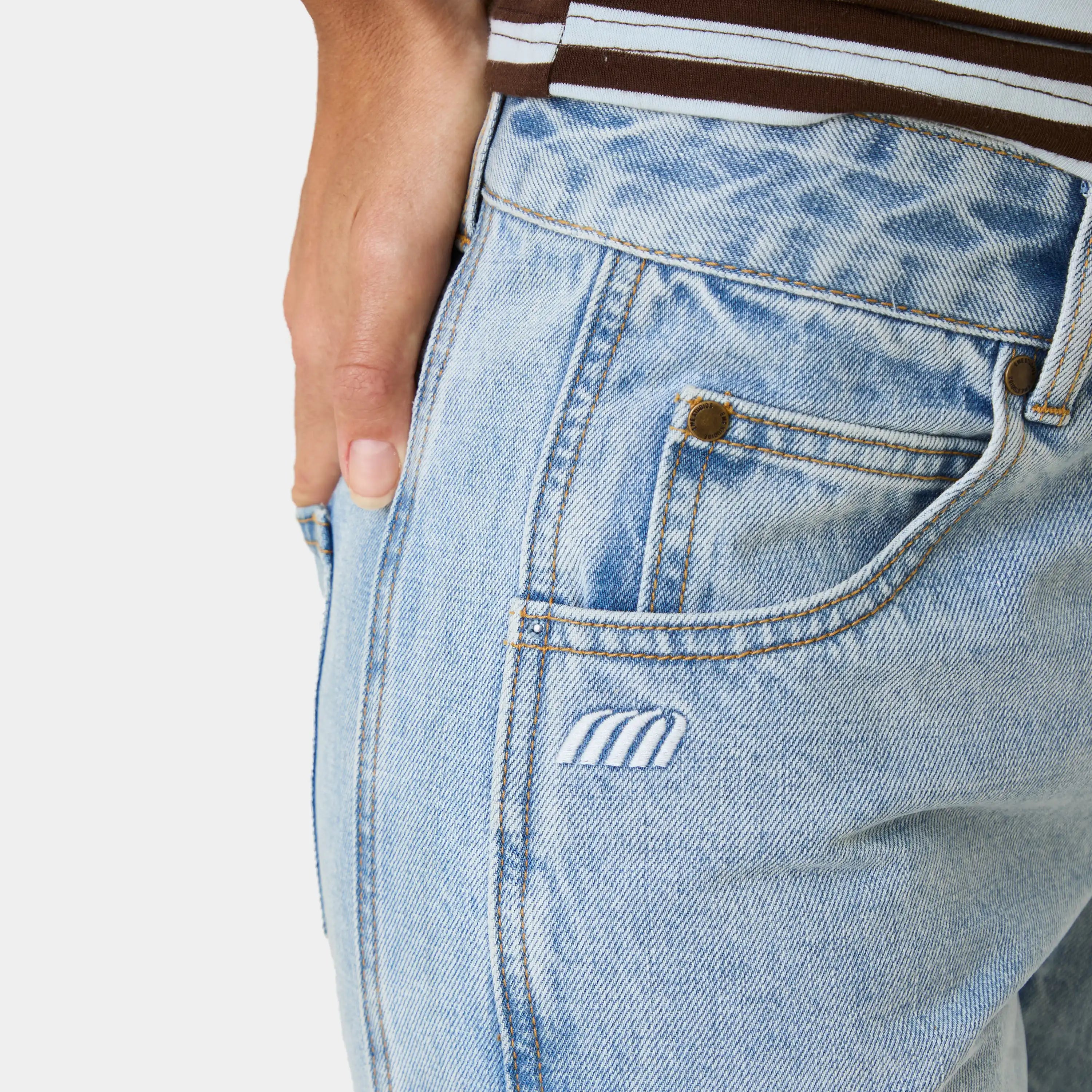 Vint Blue Denim Capri Pants Woman Pants Eme Studios