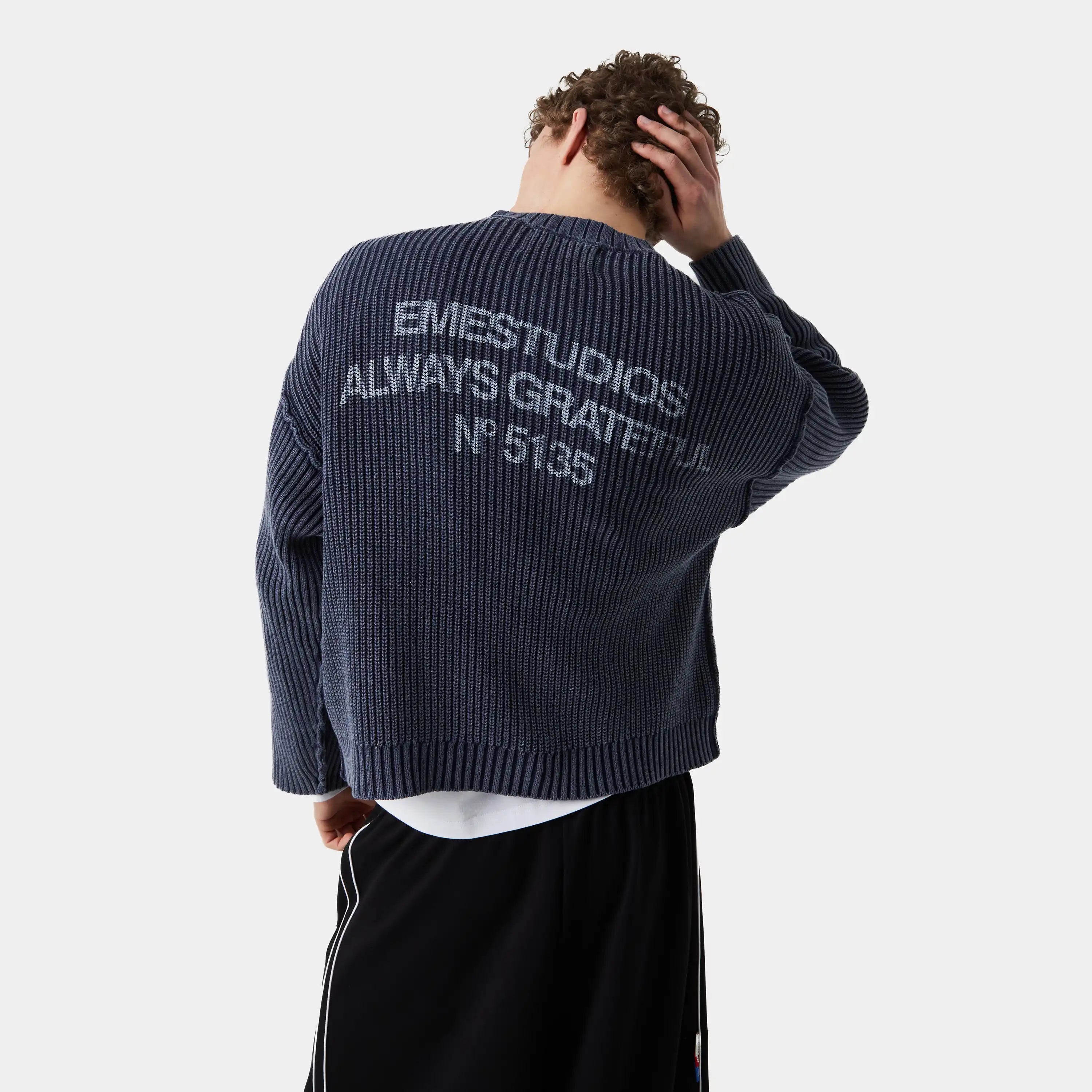 Collective Slate Blue Knit Sweater Knitwear eme