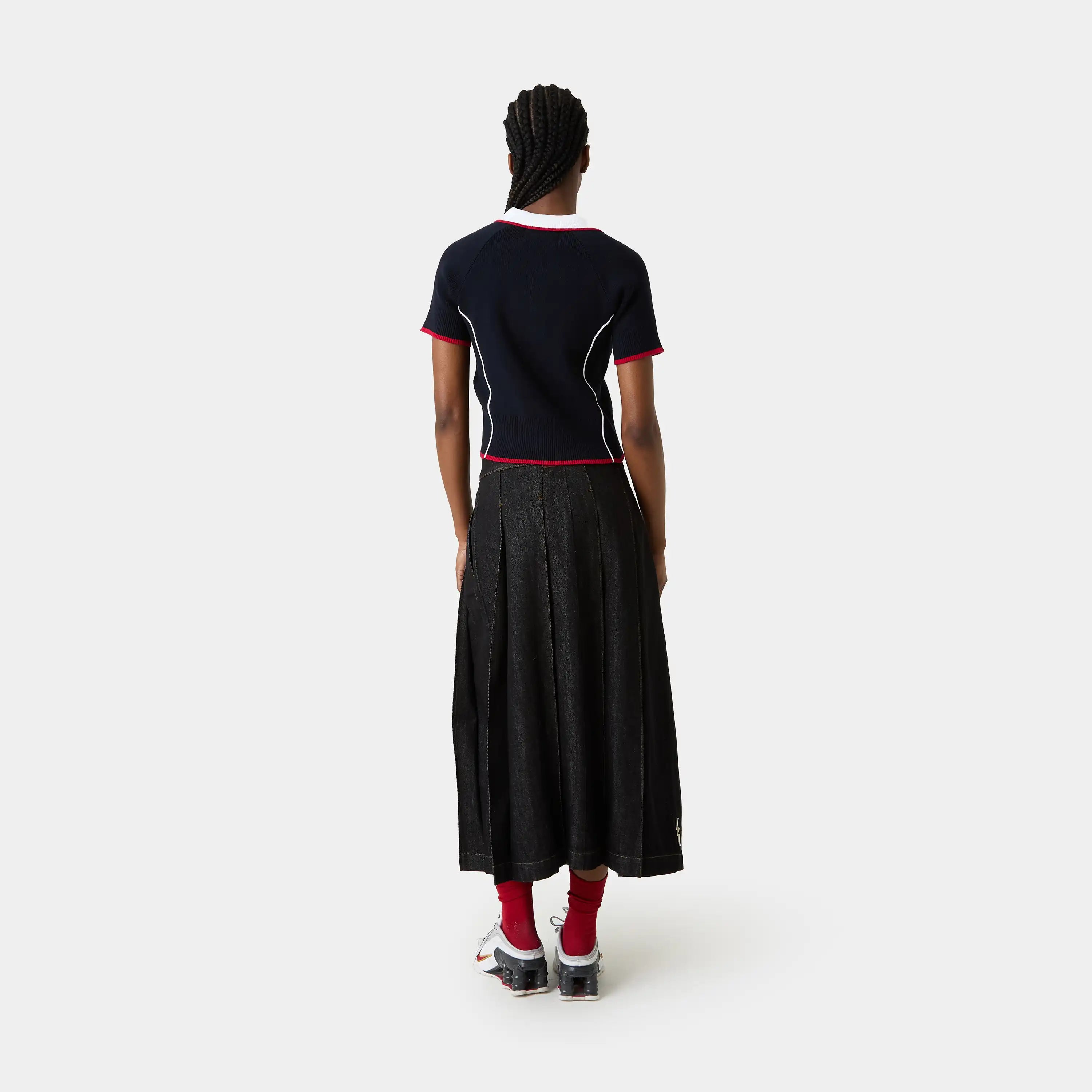 Fete Navy Knit Polo Woman Knitwear Eme Studios