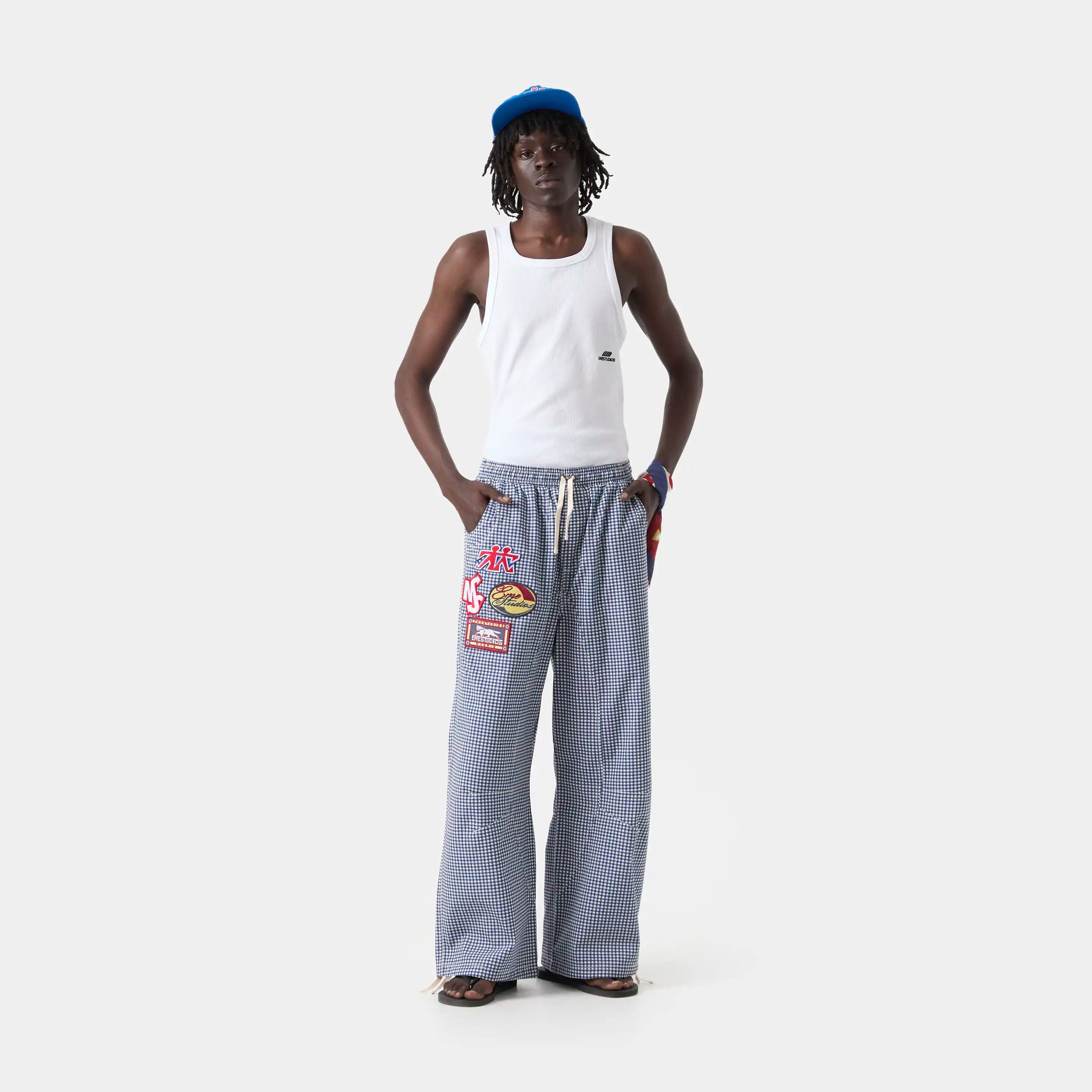 Patches Vichy Indigo Cargo Pants Pants eme