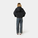 Waffle Navy Croped Boxy Full Zip Hoodies Eme Studios