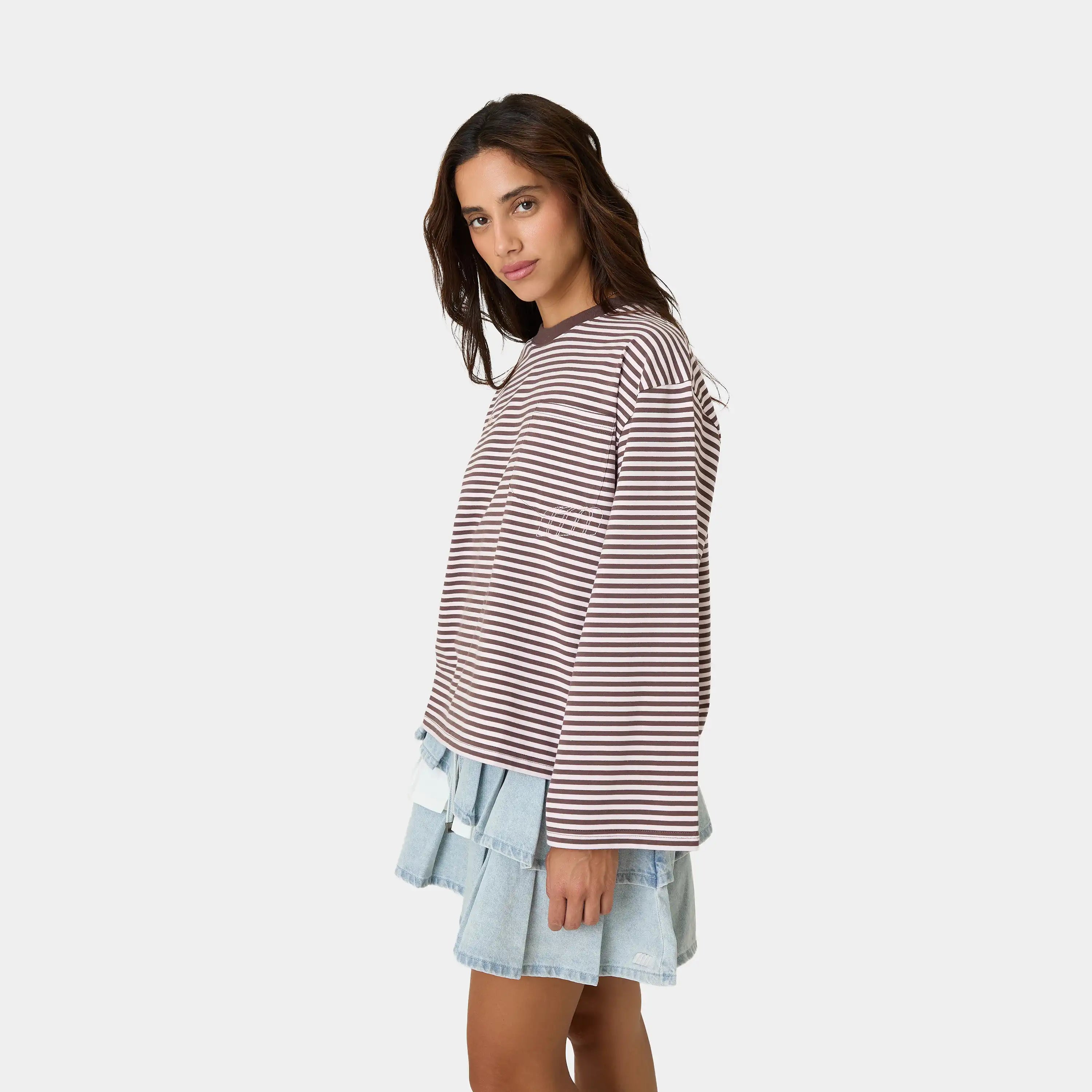 Cedar Fawn Striped Long Sleeve T-shirts Eme Studios